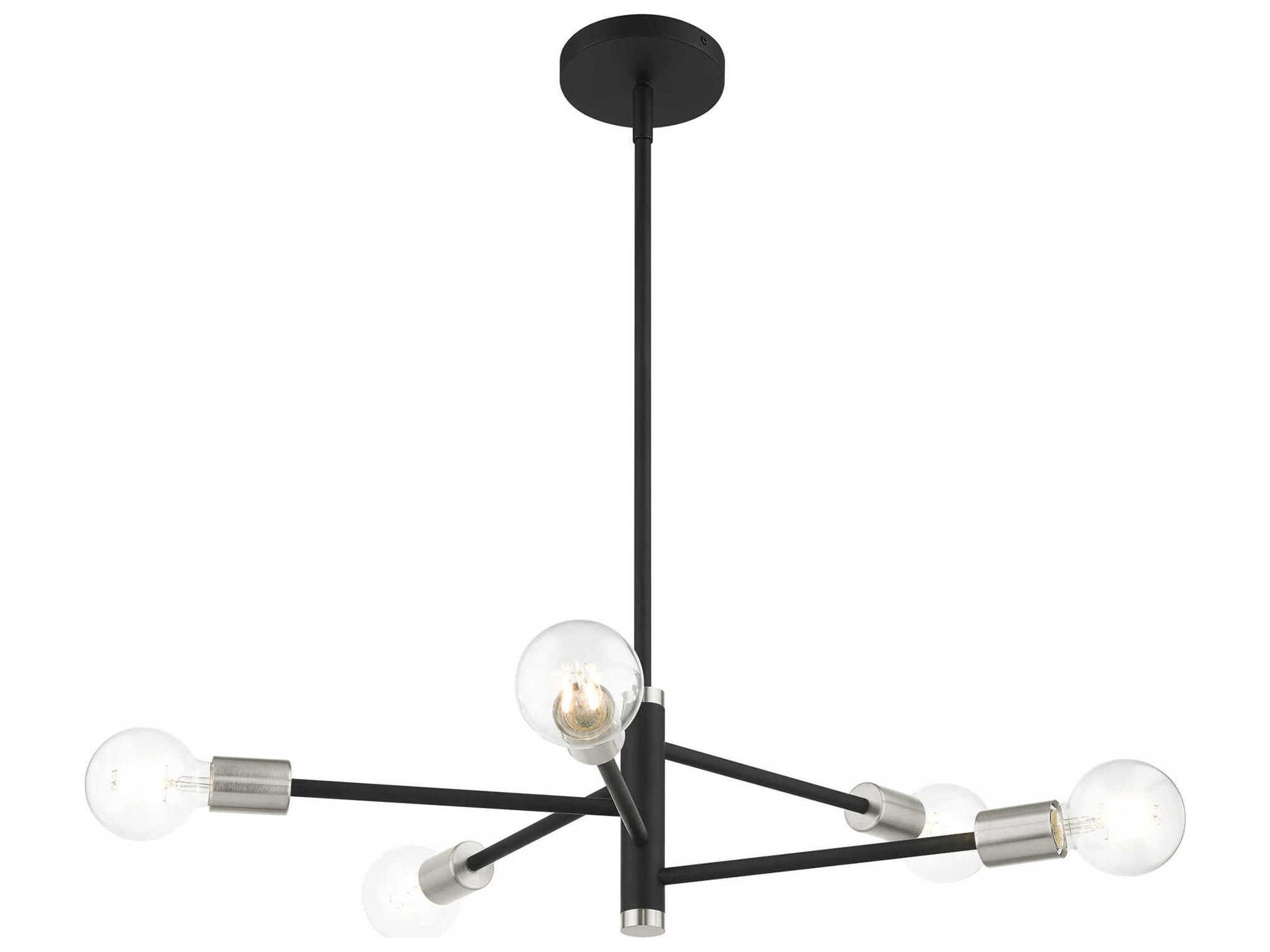 Livex Lighting Bannister 5-Light Black Linear Chandelier