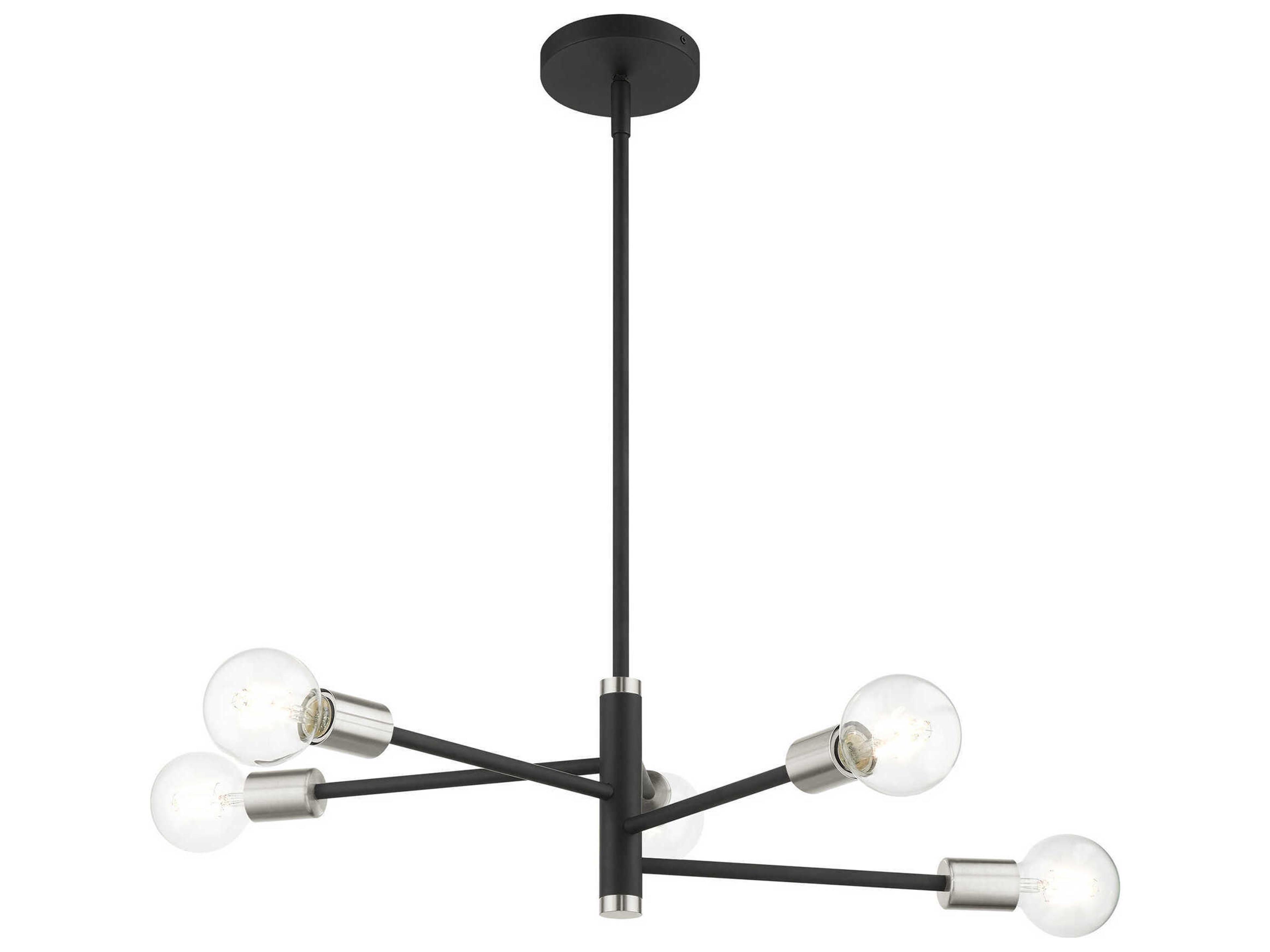 Livex Lighting Bannister 5-Light Black Linear Chandelier