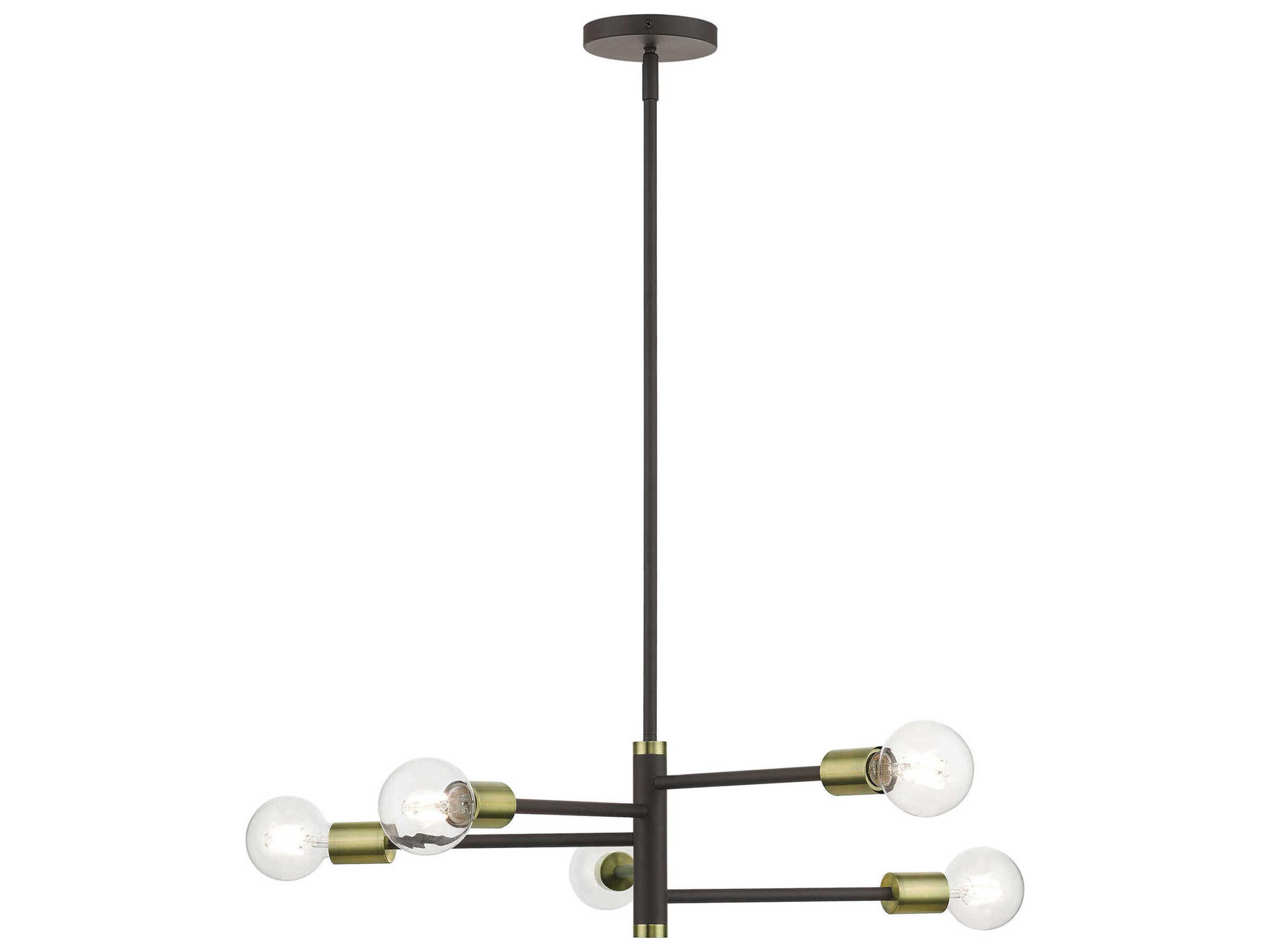 Bannister 5-Light Bronze Antique Brass Linear Chandelier