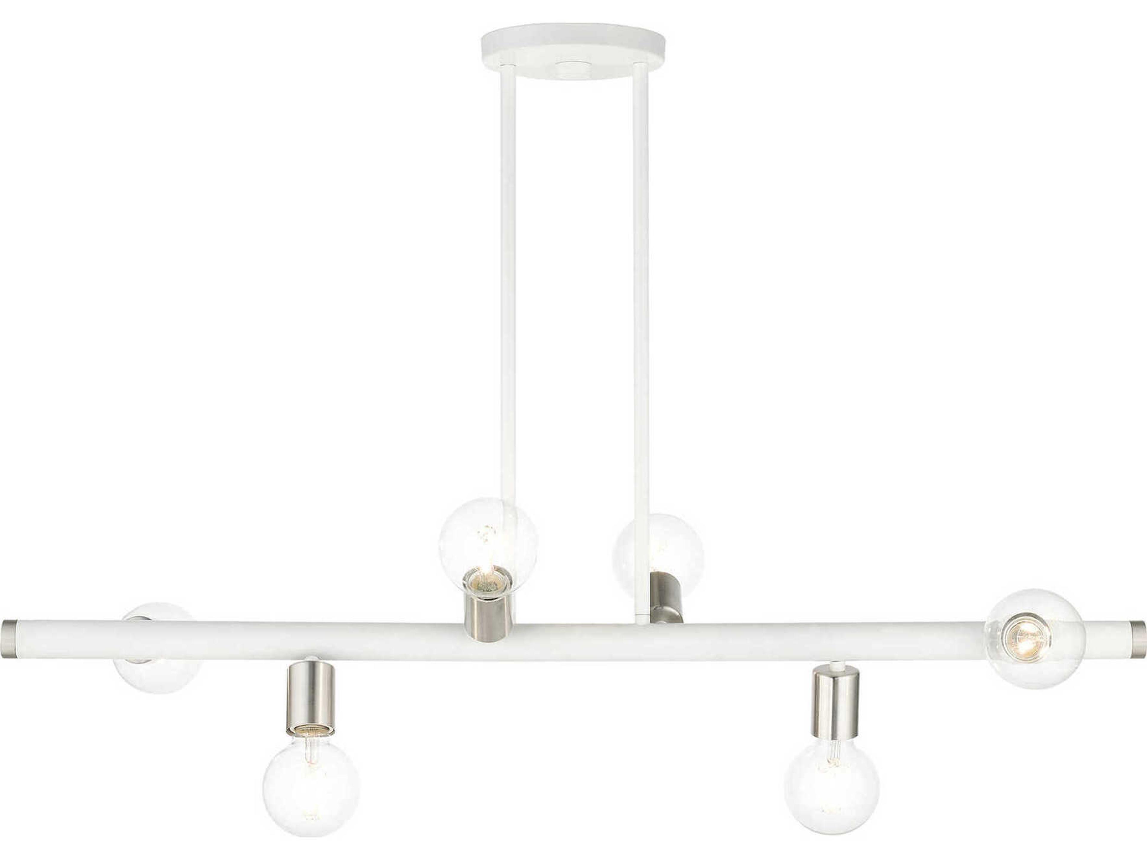 Bannister 6-Light White Linear Island Pendant