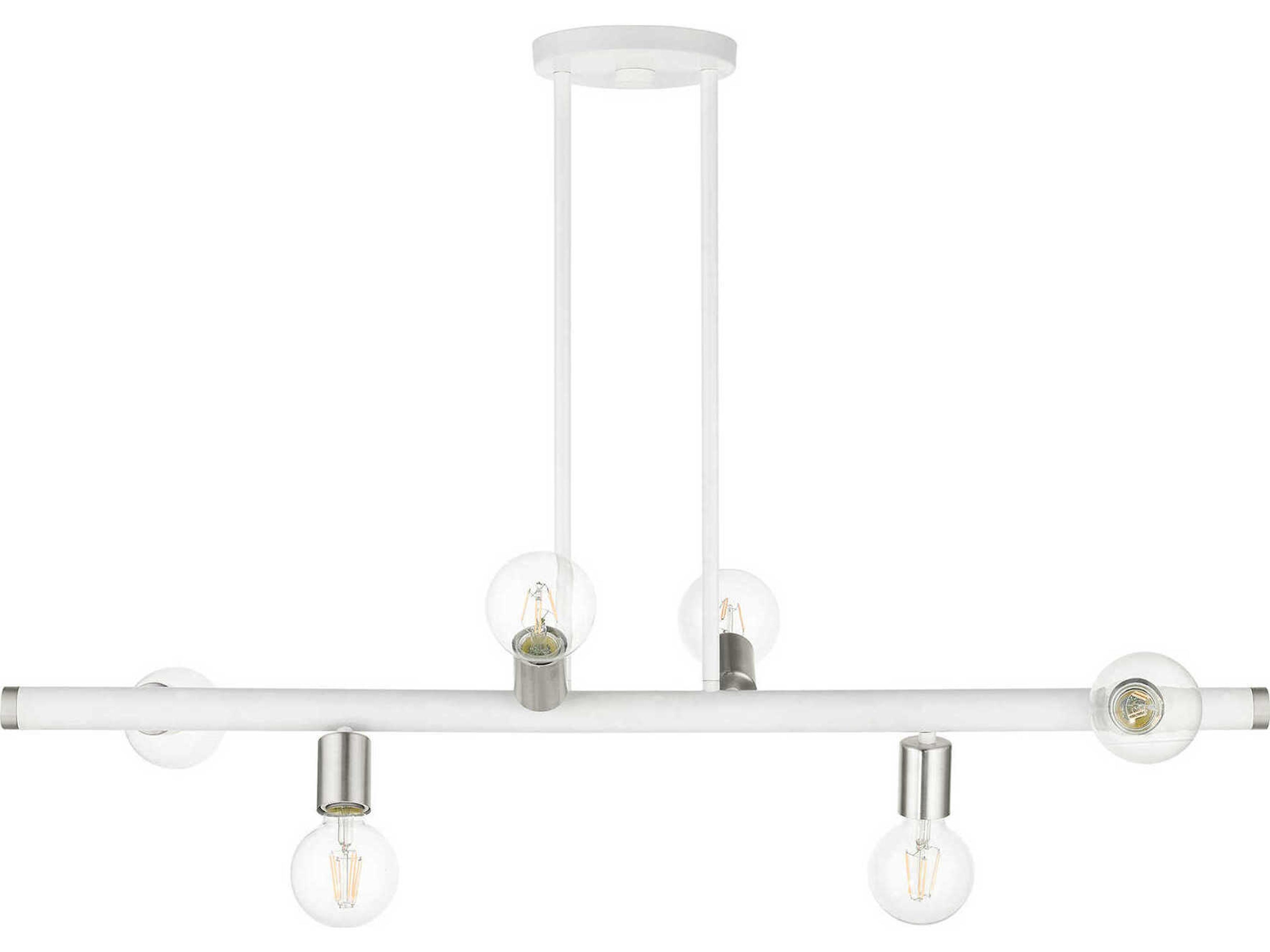 Livex Lighting Bannister 6-Light White Linear Island Pendant