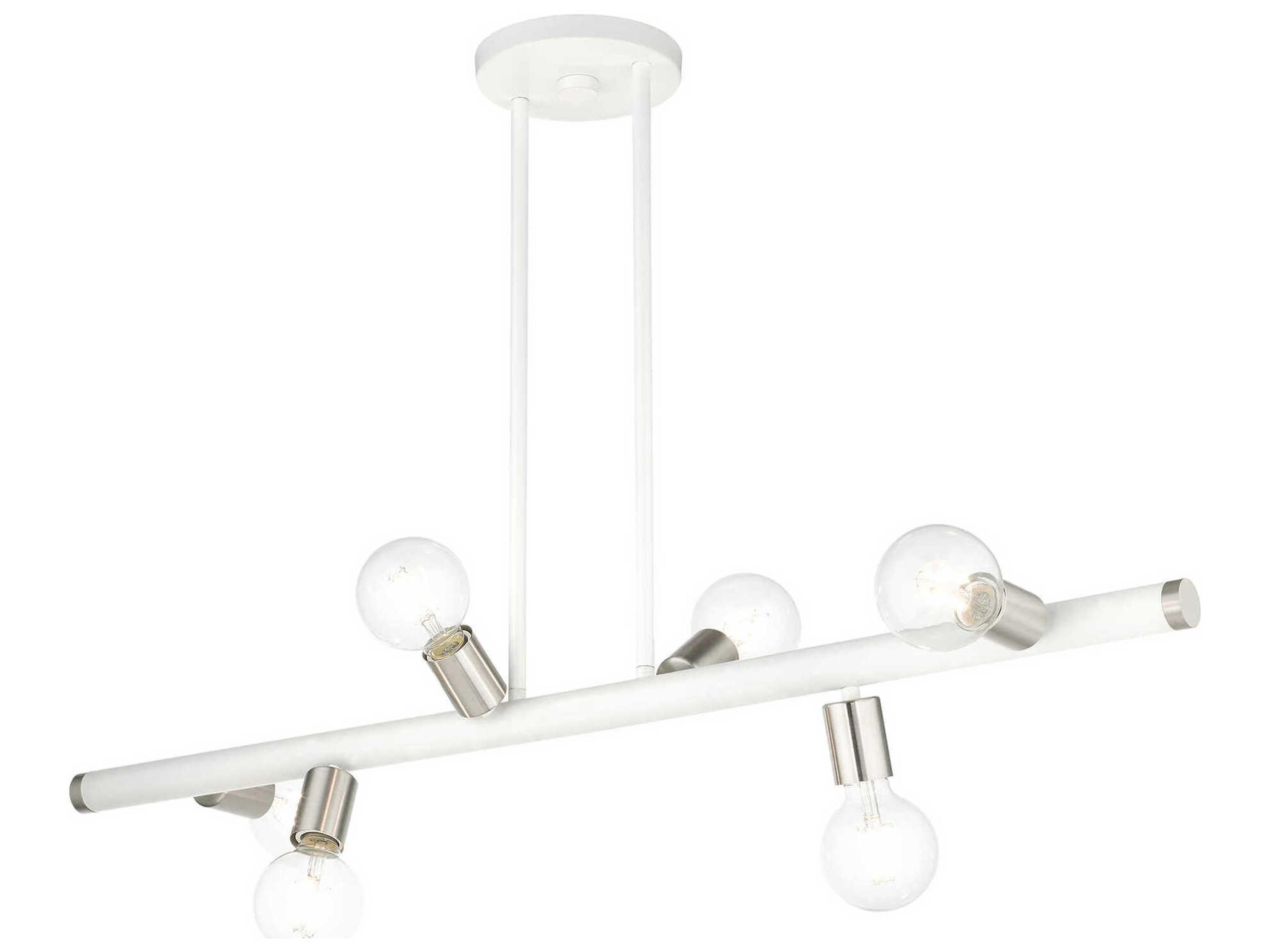 Livex Lighting Bannister 6-Light White Linear Island Pendant
