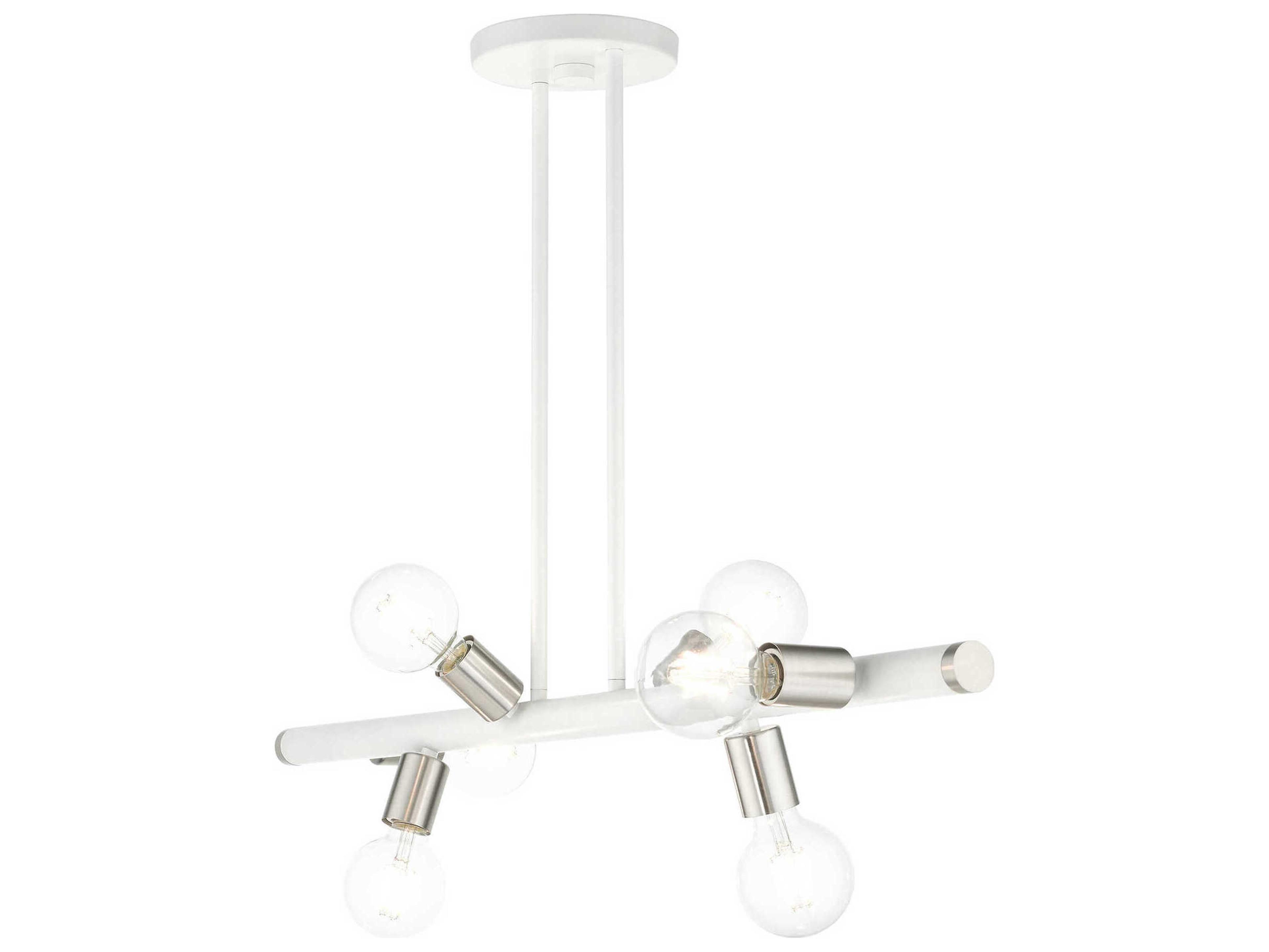 Livex Lighting Bannister 6-Light White Linear Island Pendant