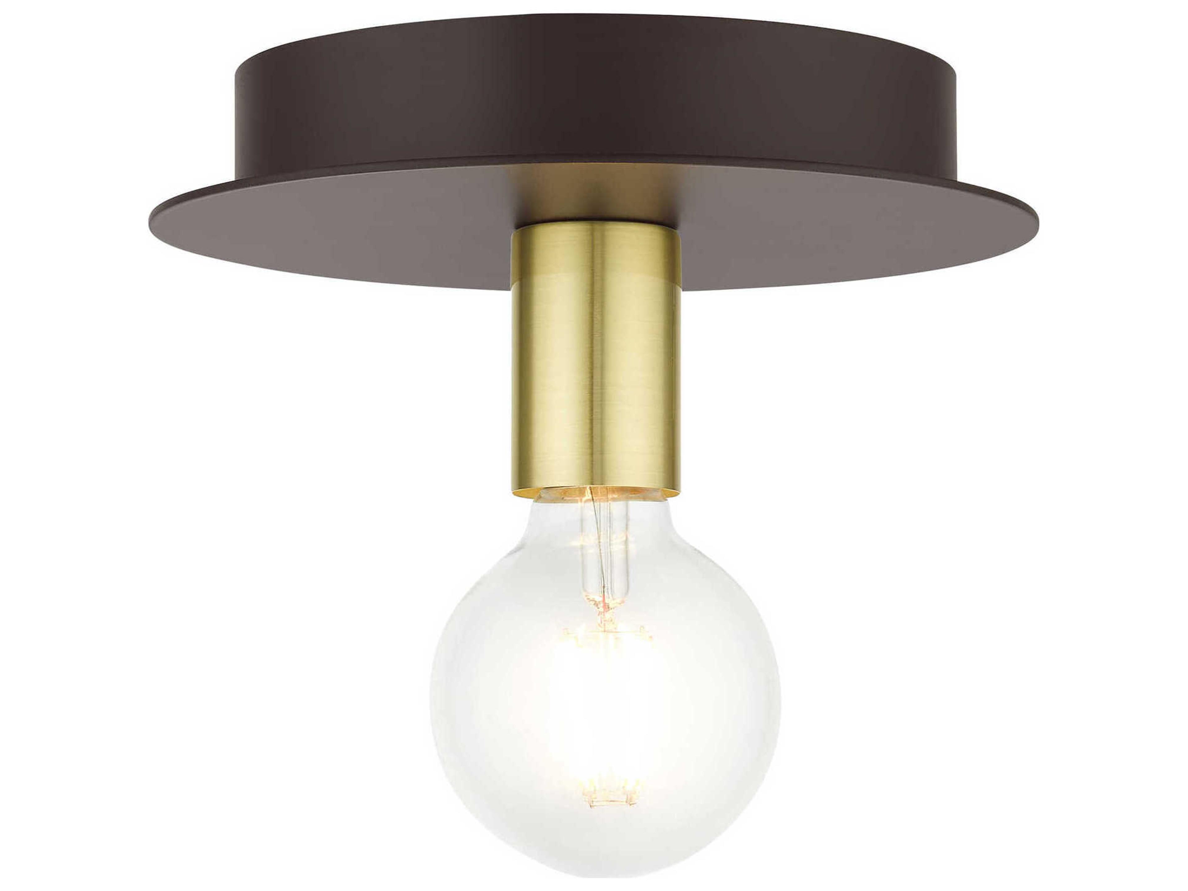 Hillview 1-Light Bronze Globe Semi Flush Mount