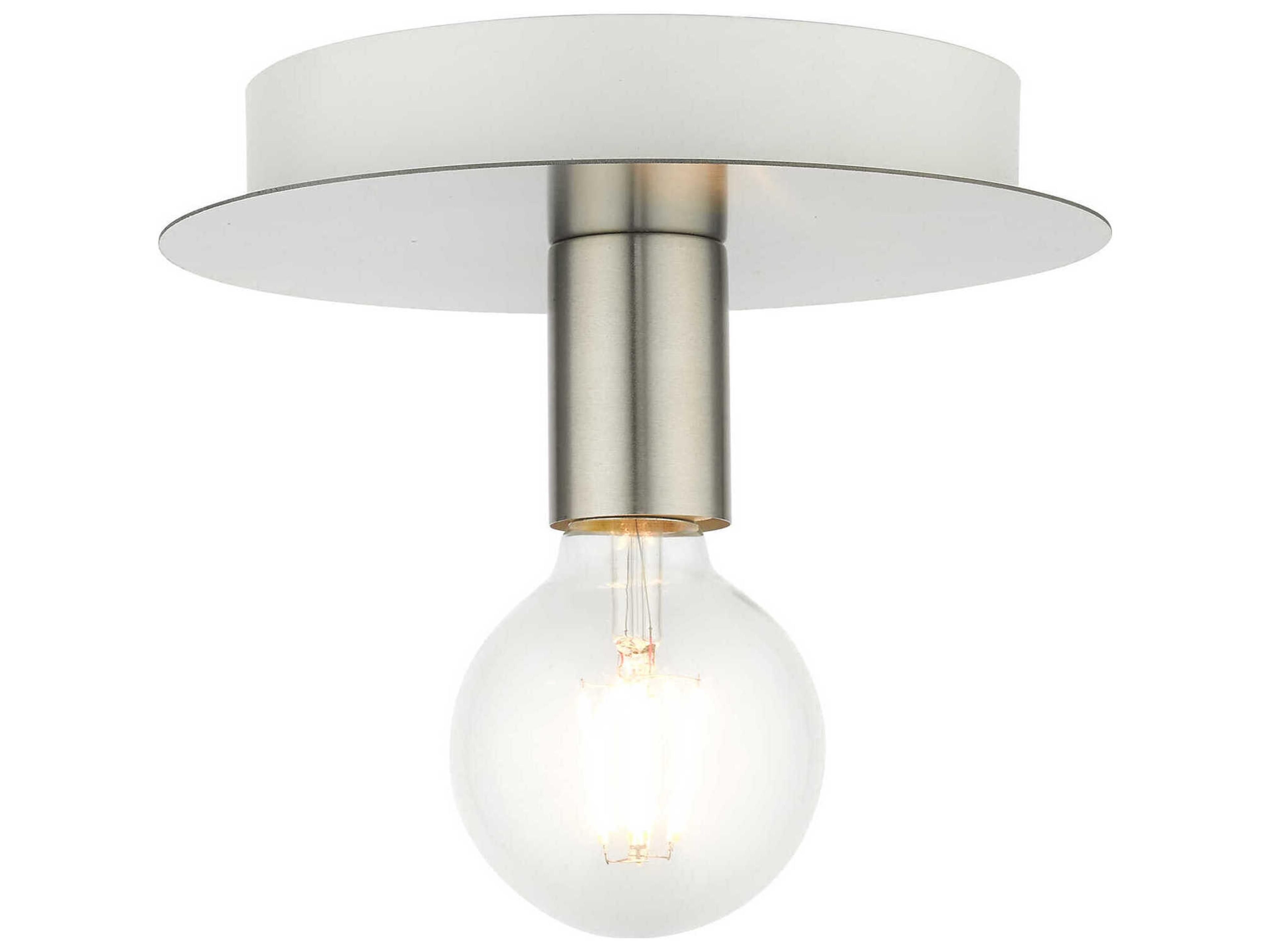 Hillview 1-Light Brushed Nickel Globe Semi Flush Mount