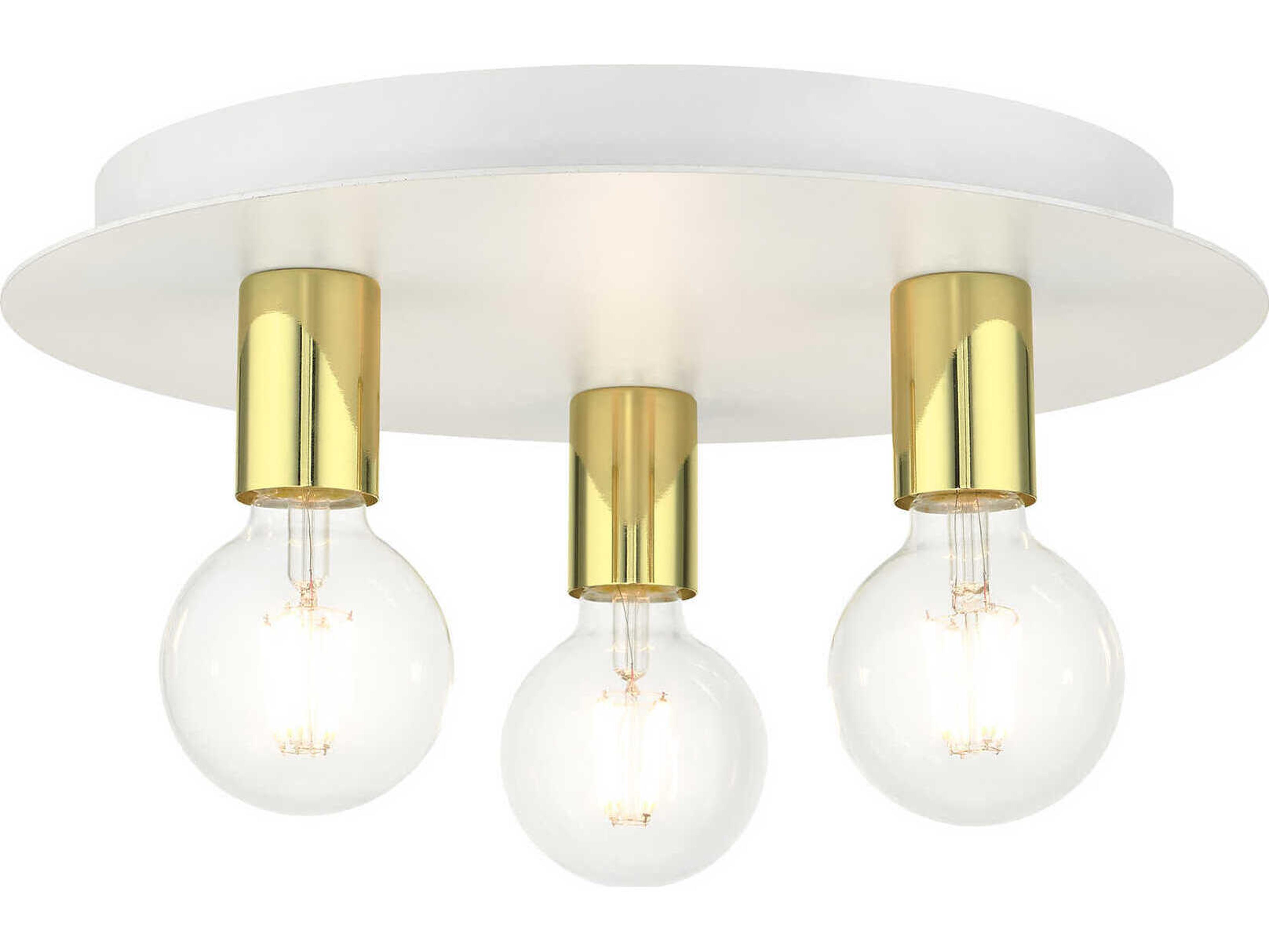 Hillview 3-Light White Globe Semi Flush Mount
