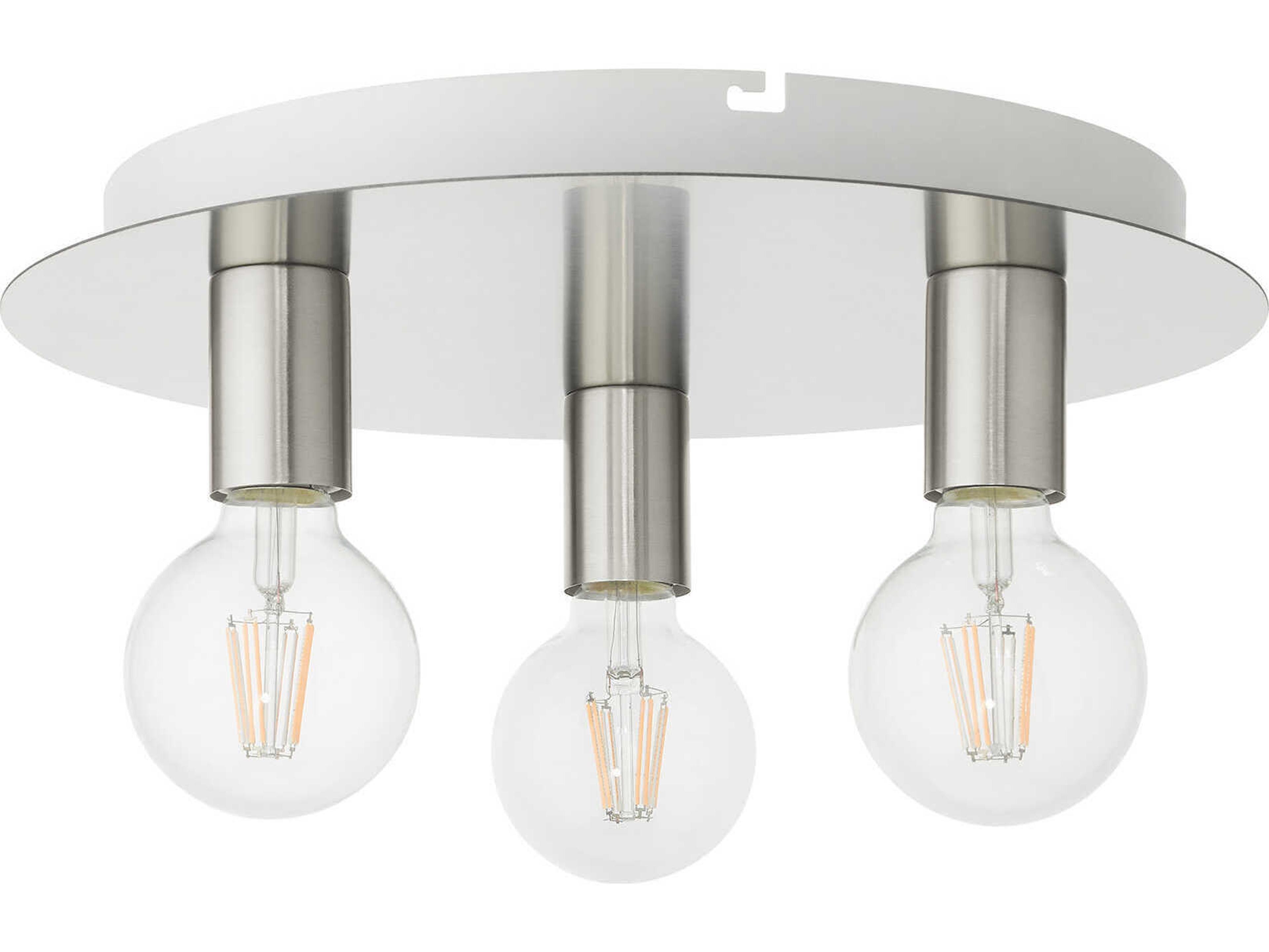 Livex Lighting Hillview 3-Light Brushed Nickel Globe Semi Flush Mount