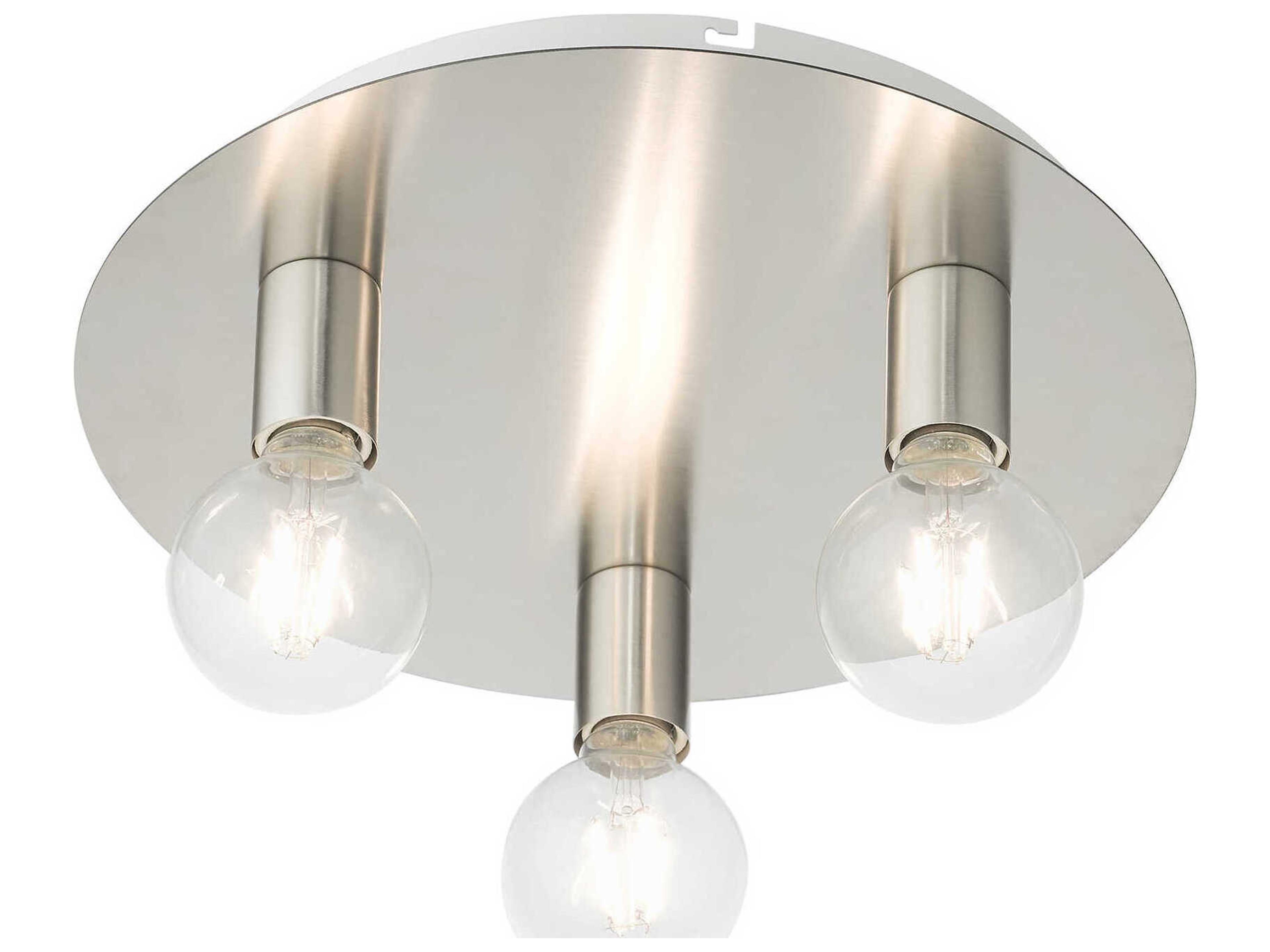 Livex Lighting Hillview 3-Light Brushed Nickel Globe Semi Flush Mount