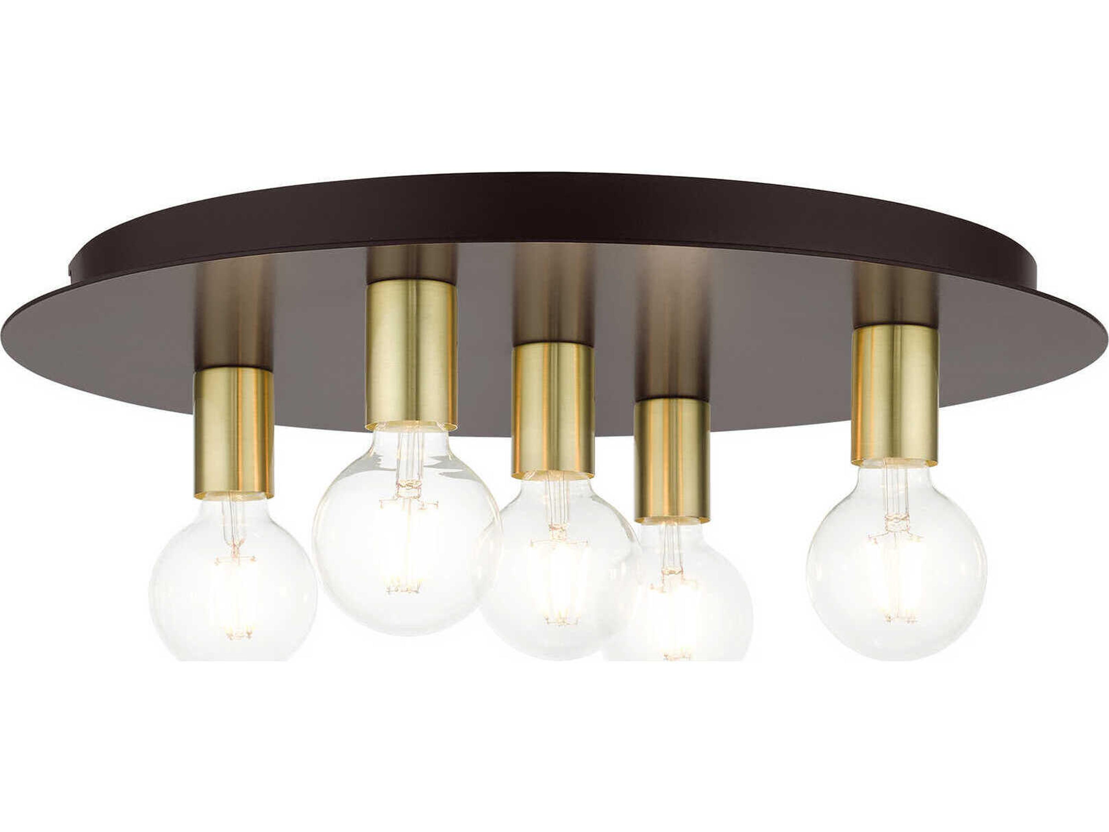 Livex Lighting Hillview 5-Light Bronze Globe Semi Flush Mount