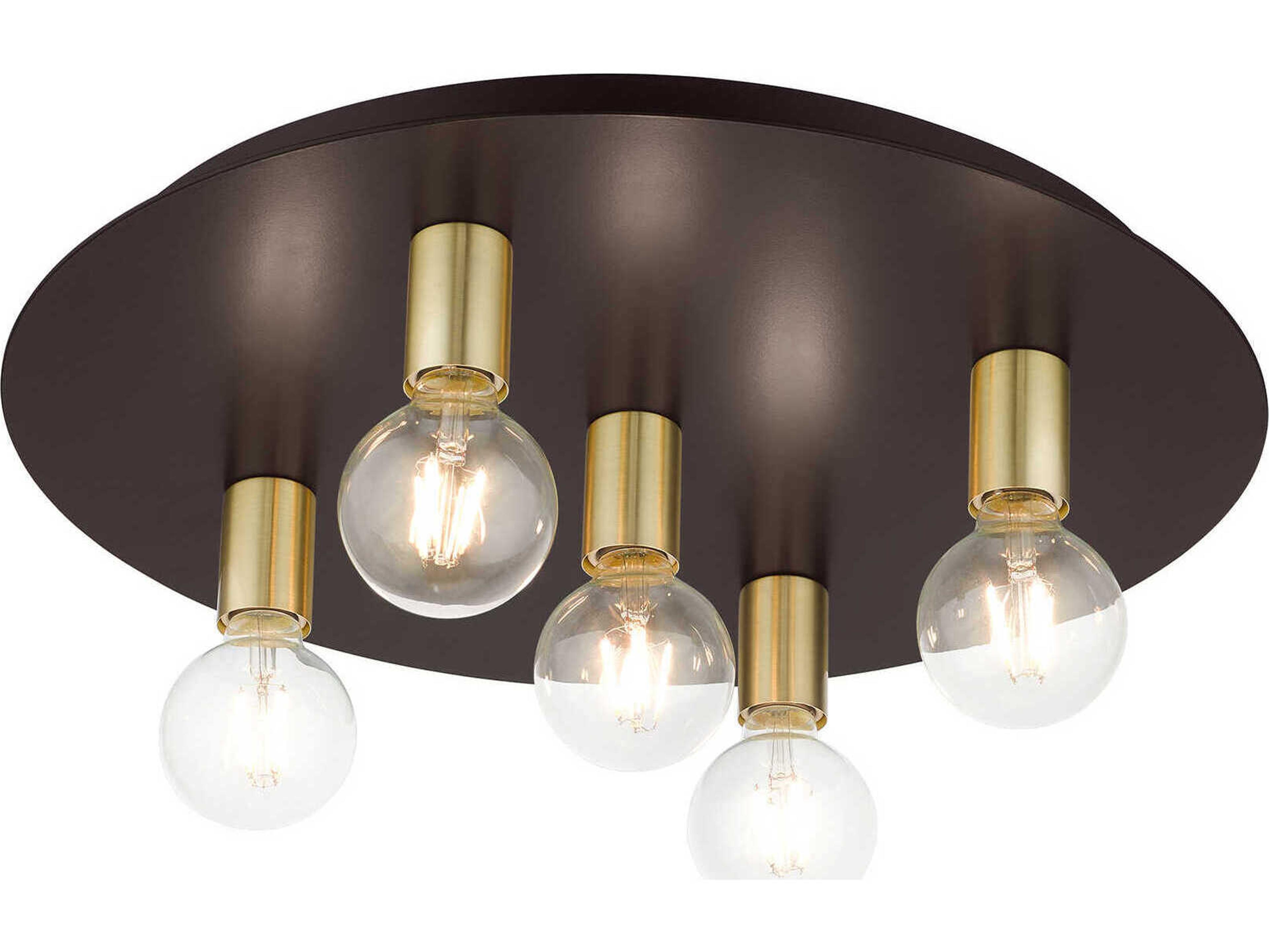 Livex Lighting Hillview 5-Light Bronze Globe Semi Flush Mount