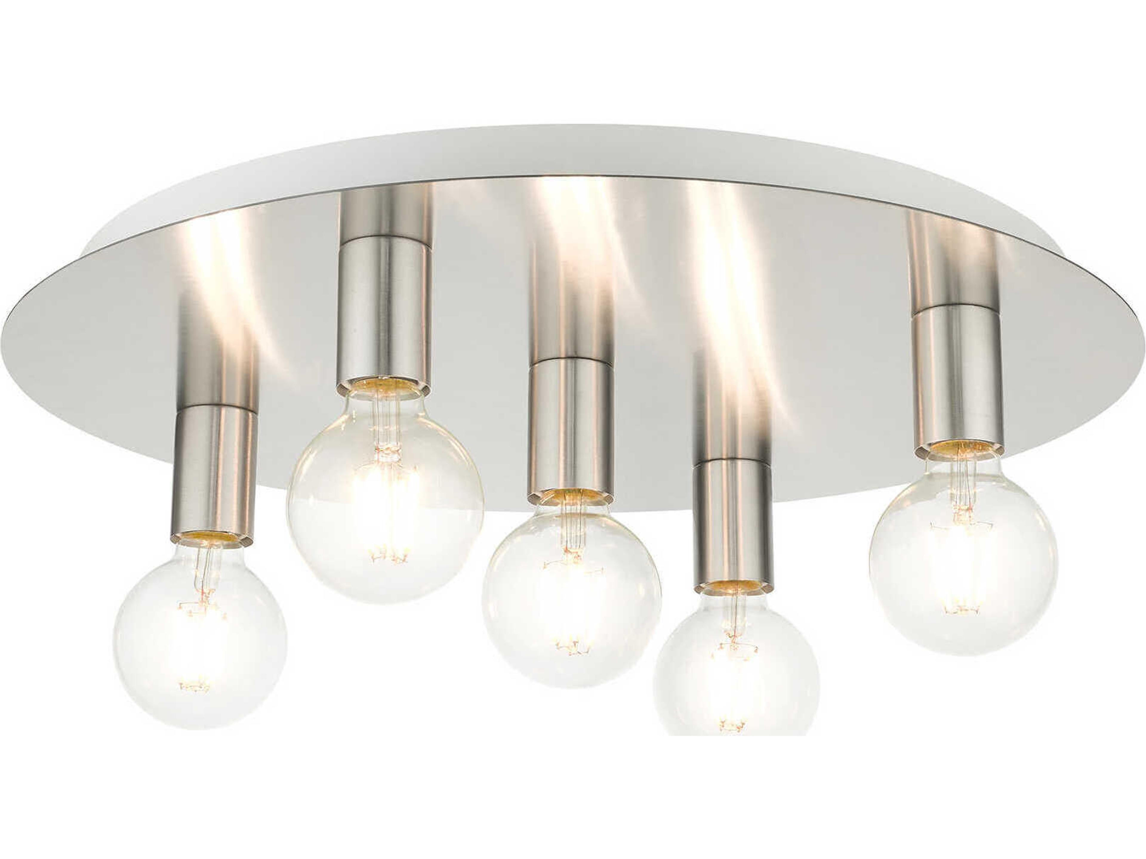 Hillview 5-Light Brushed Nickel Globe Semi Flush Mount