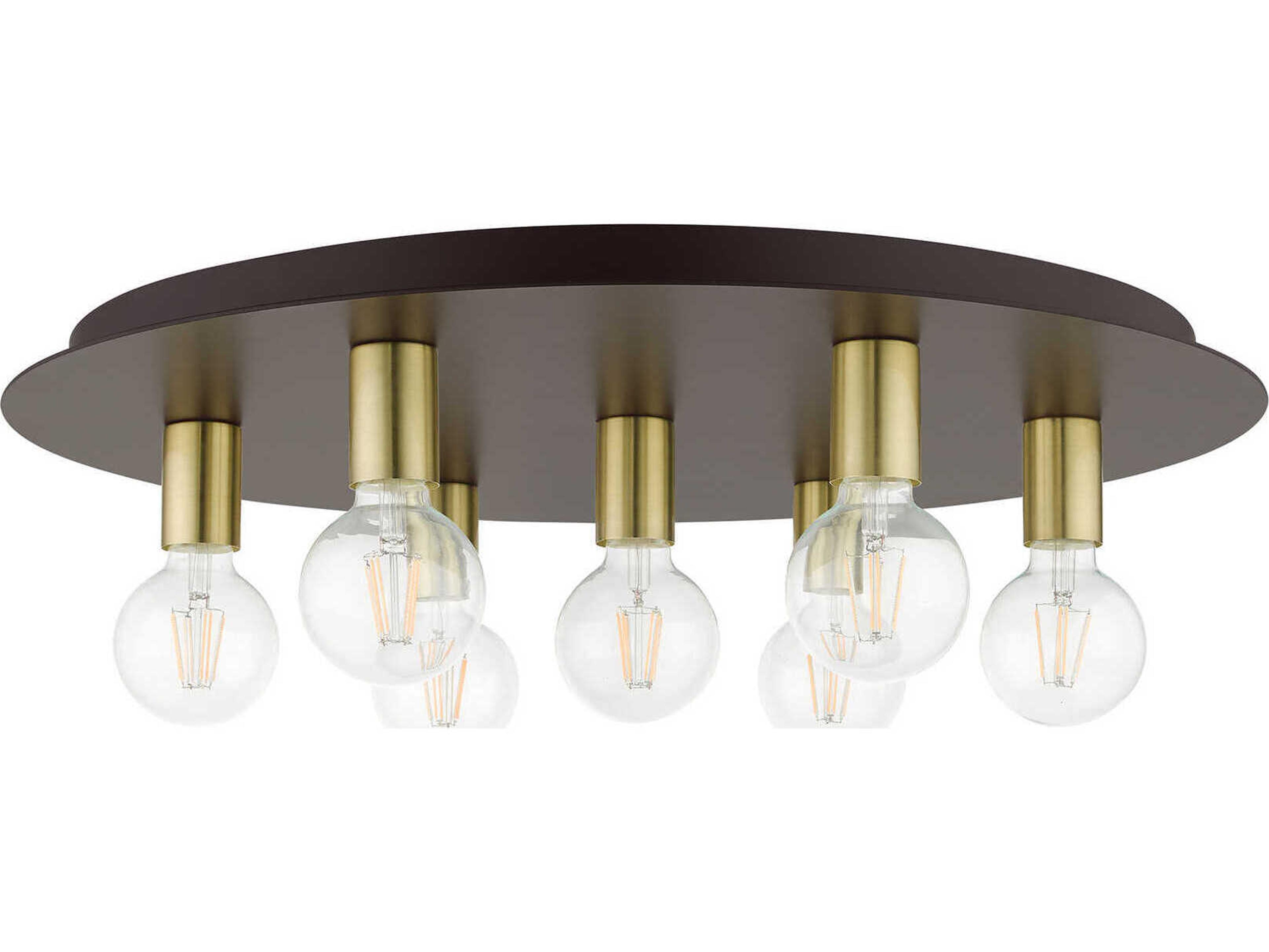 Livex Lighting Hillview 7-Light Bronze Globe Semi Flush Mount