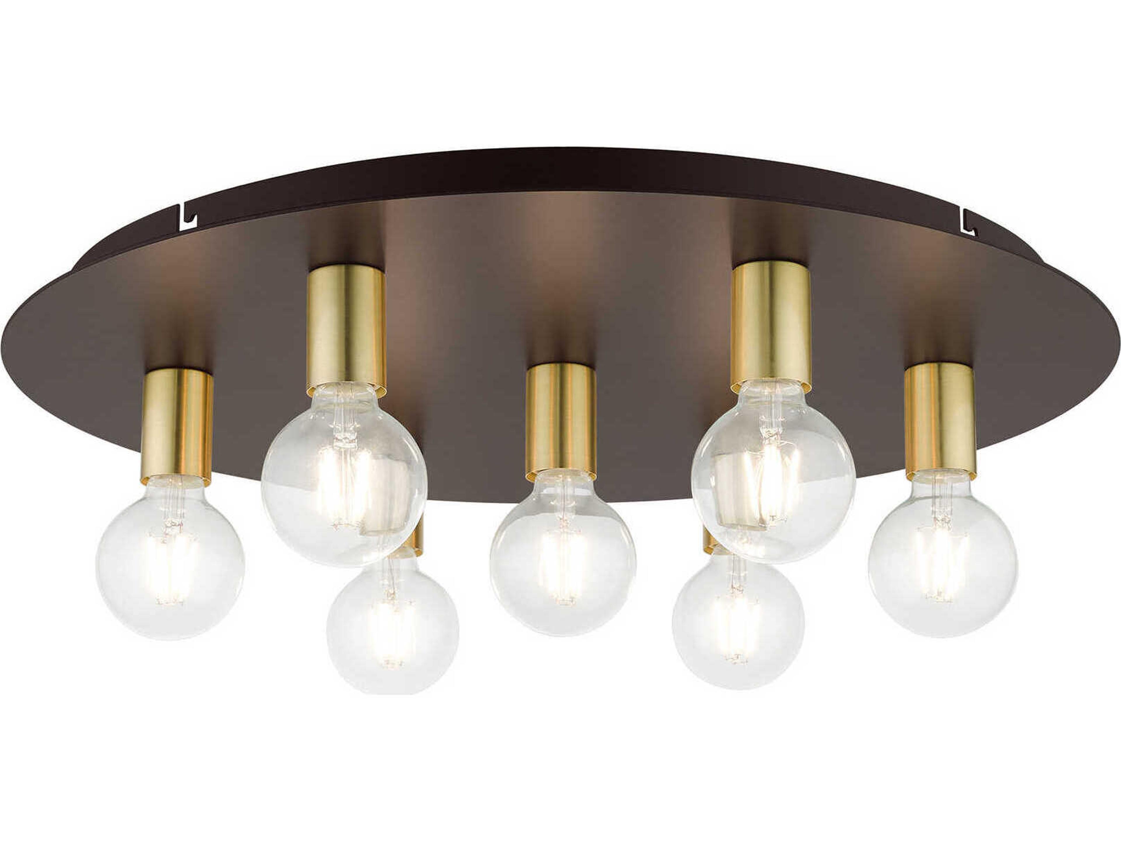 Livex Lighting Hillview 7-Light Bronze Globe Semi Flush Mount