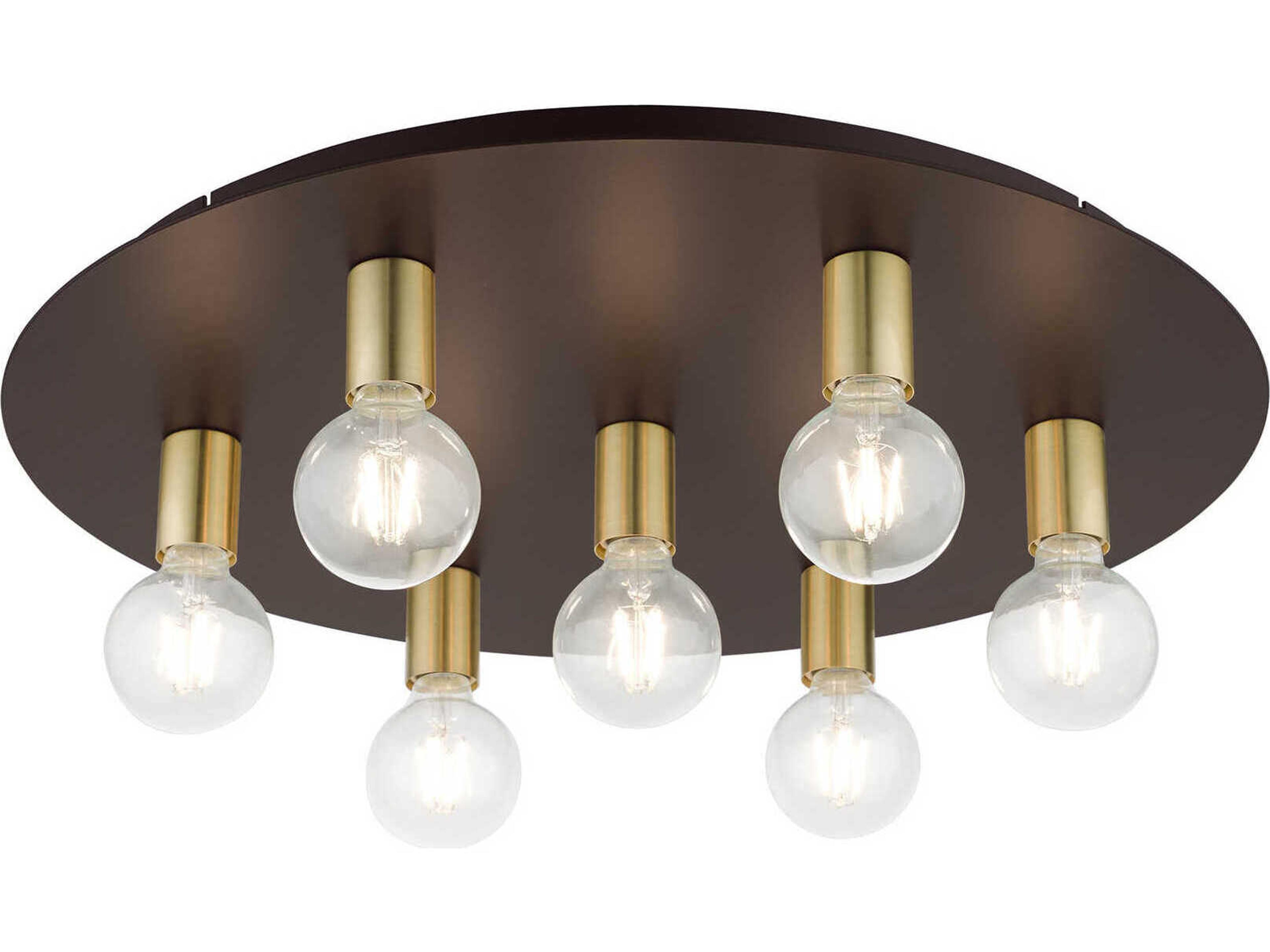 Livex Lighting Hillview 7-Light Bronze Globe Semi Flush Mount