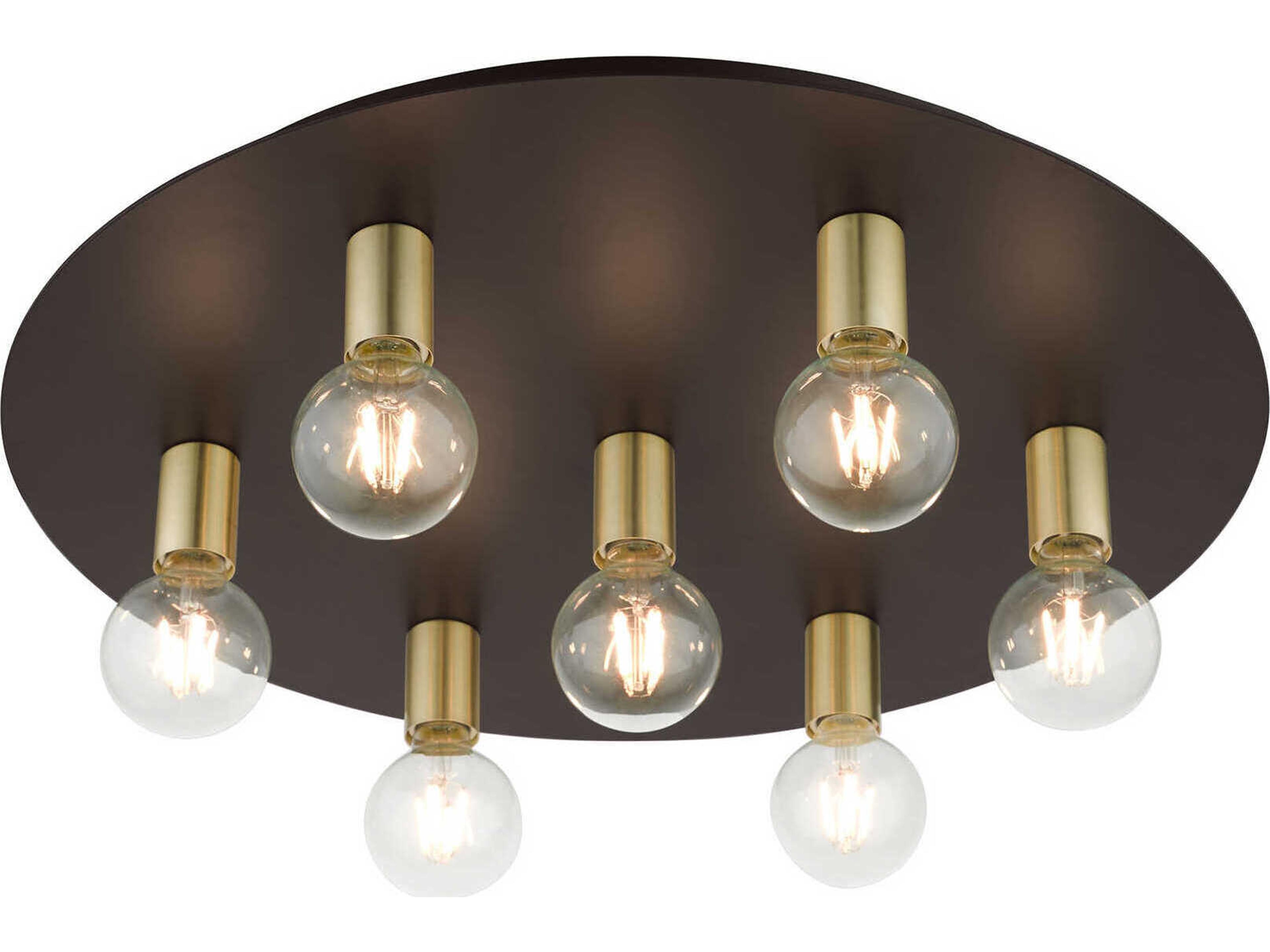 Livex Lighting Hillview 7-Light Bronze Globe Semi Flush Mount