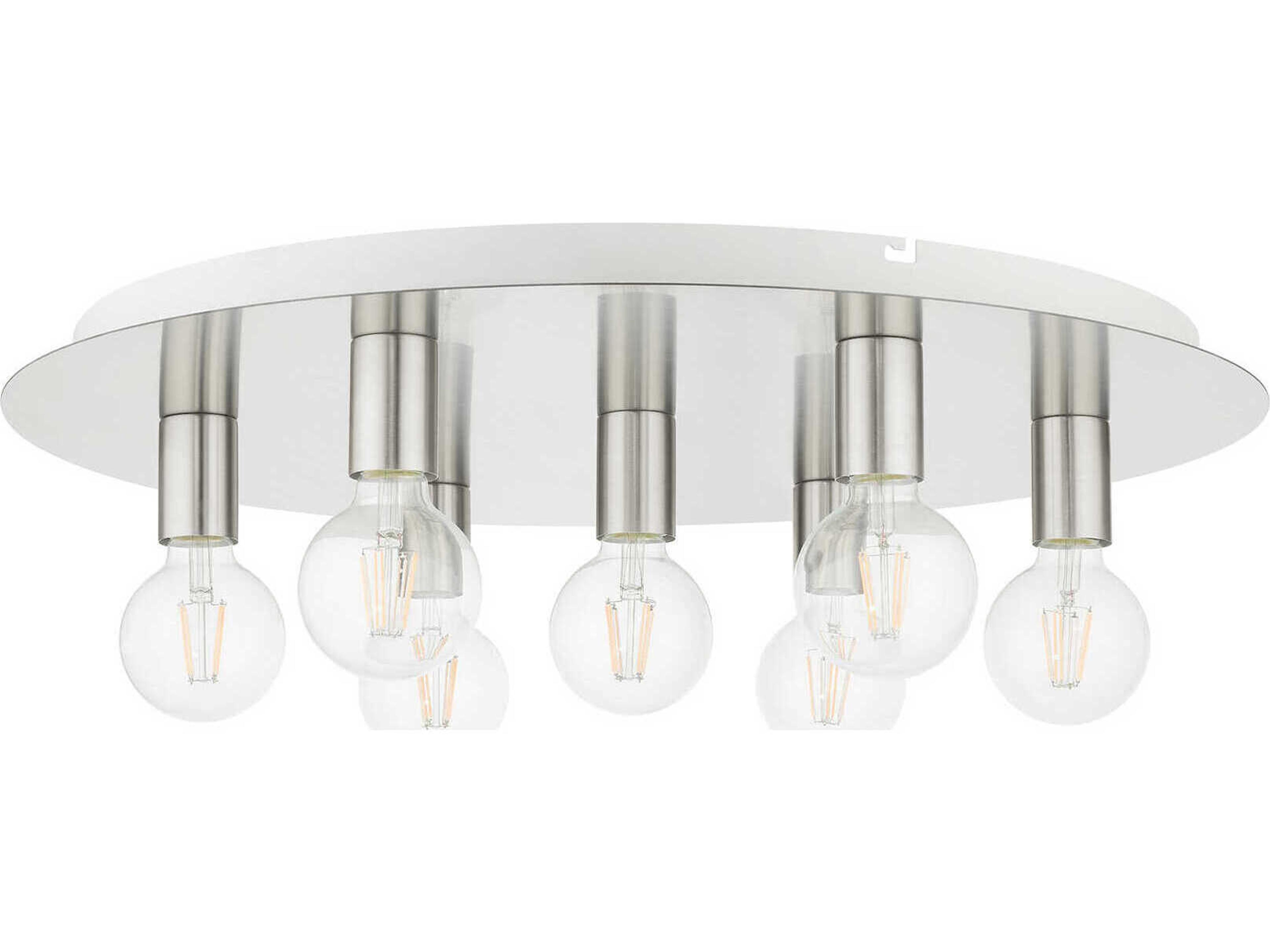 Livex Lighting Hillview 7-Light Brushed Nickel Semi Flush Mount