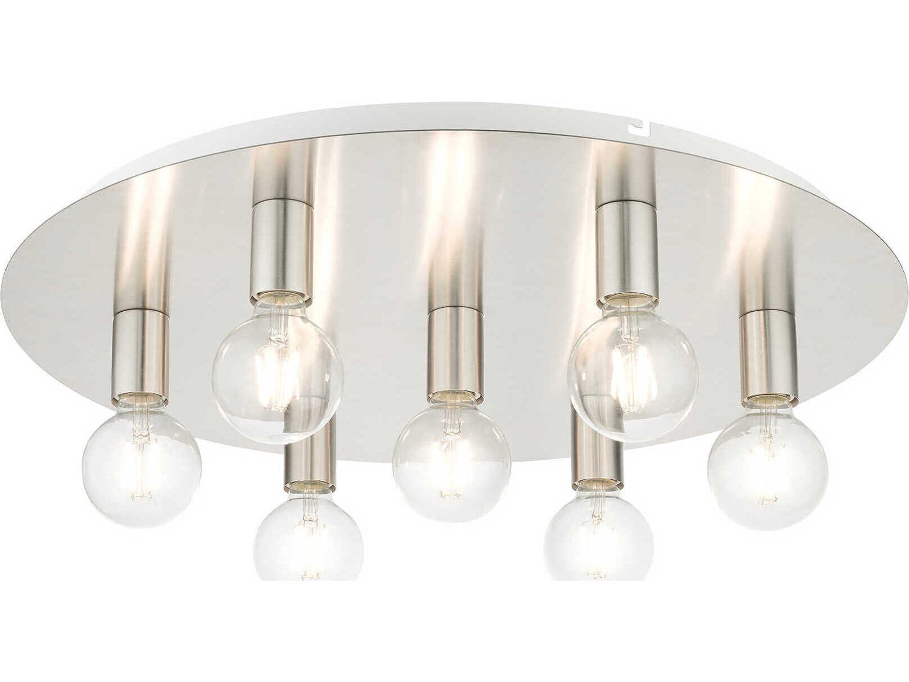 Livex Lighting Hillview 7-Light Brushed Nickel Semi Flush Mount