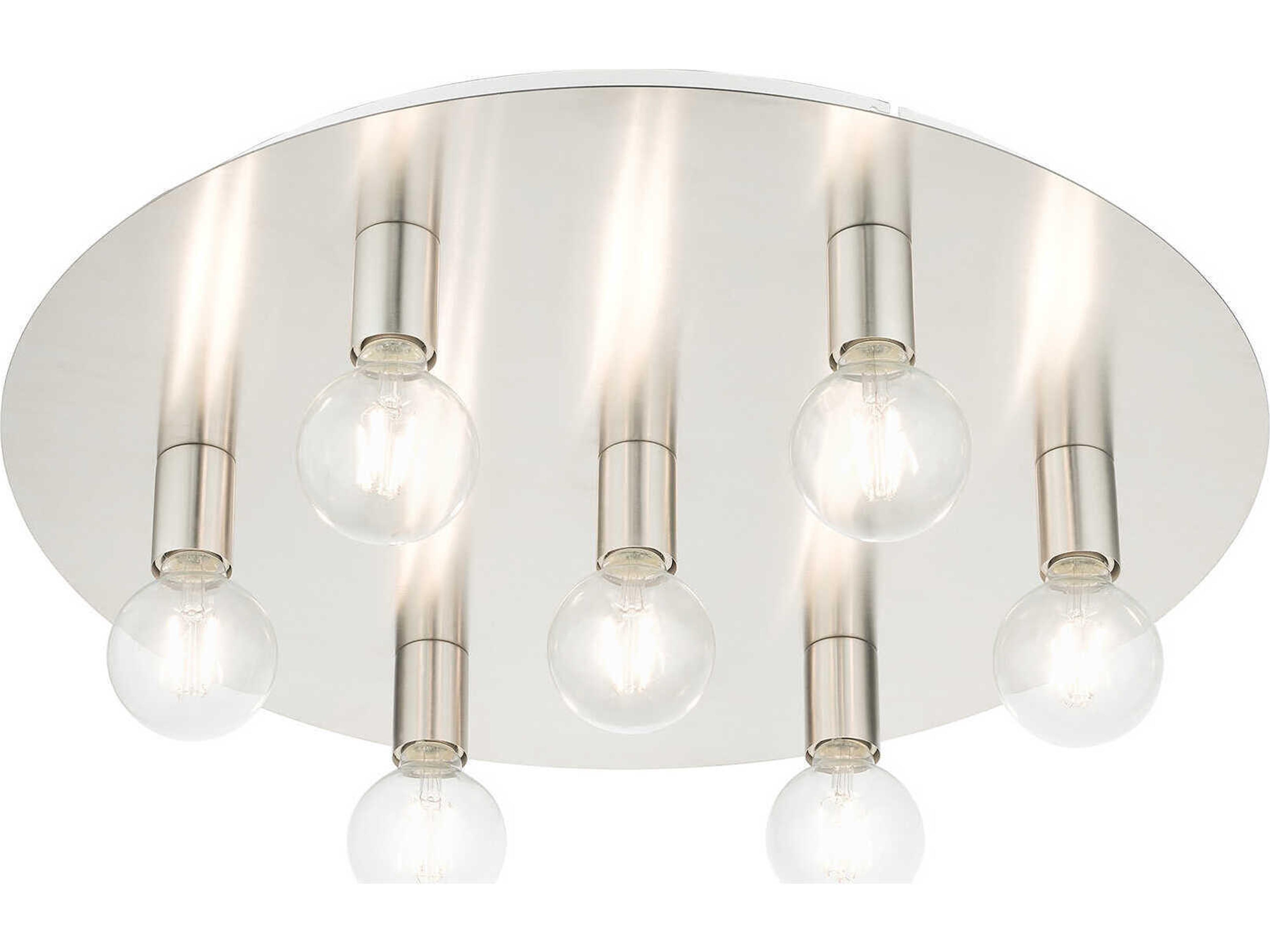 Livex Lighting Hillview 7-Light Brushed Nickel Semi Flush Mount
