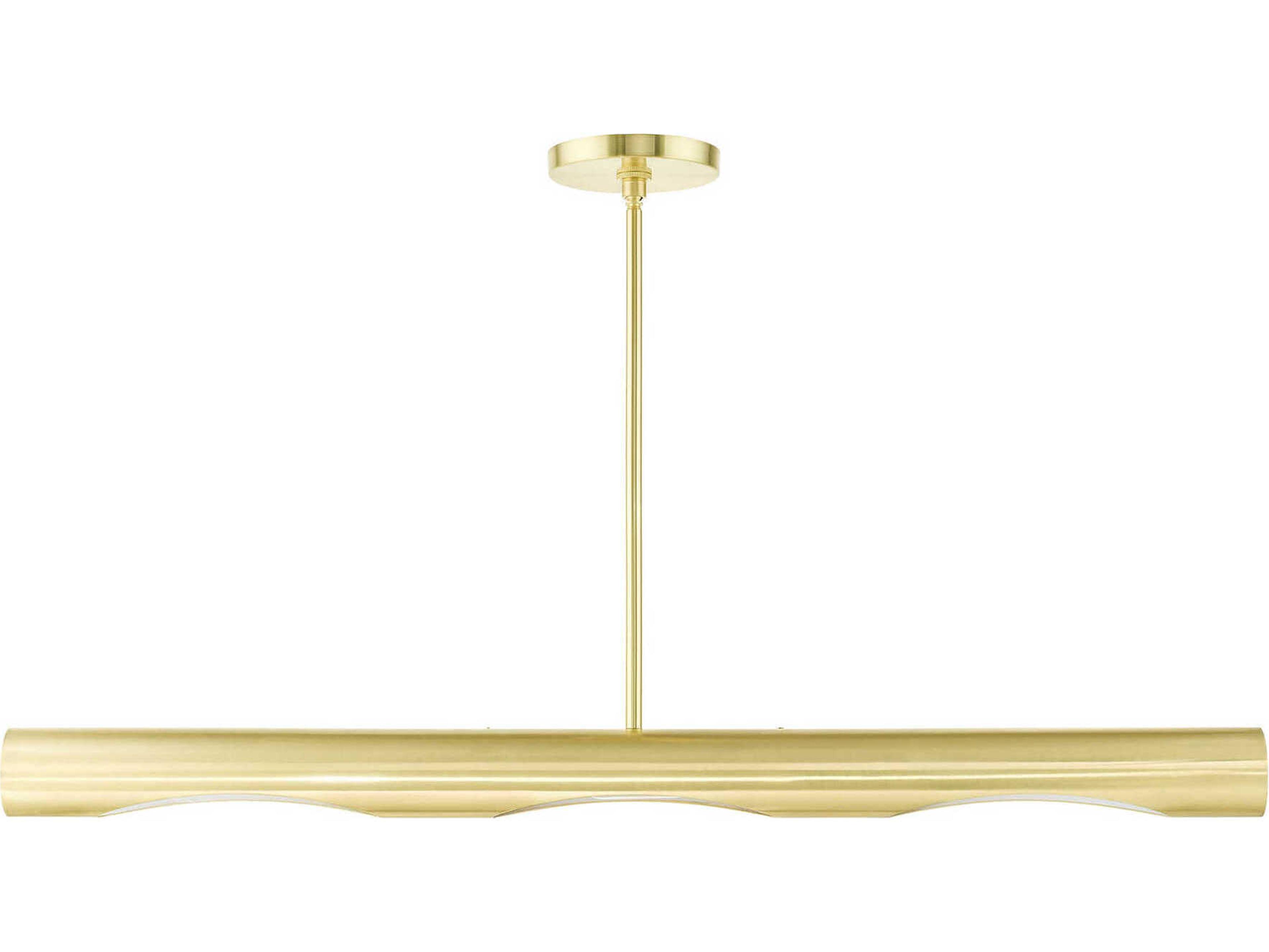 Livex Lighting Novato 3-Light Satin Brass Linear Island Pendant