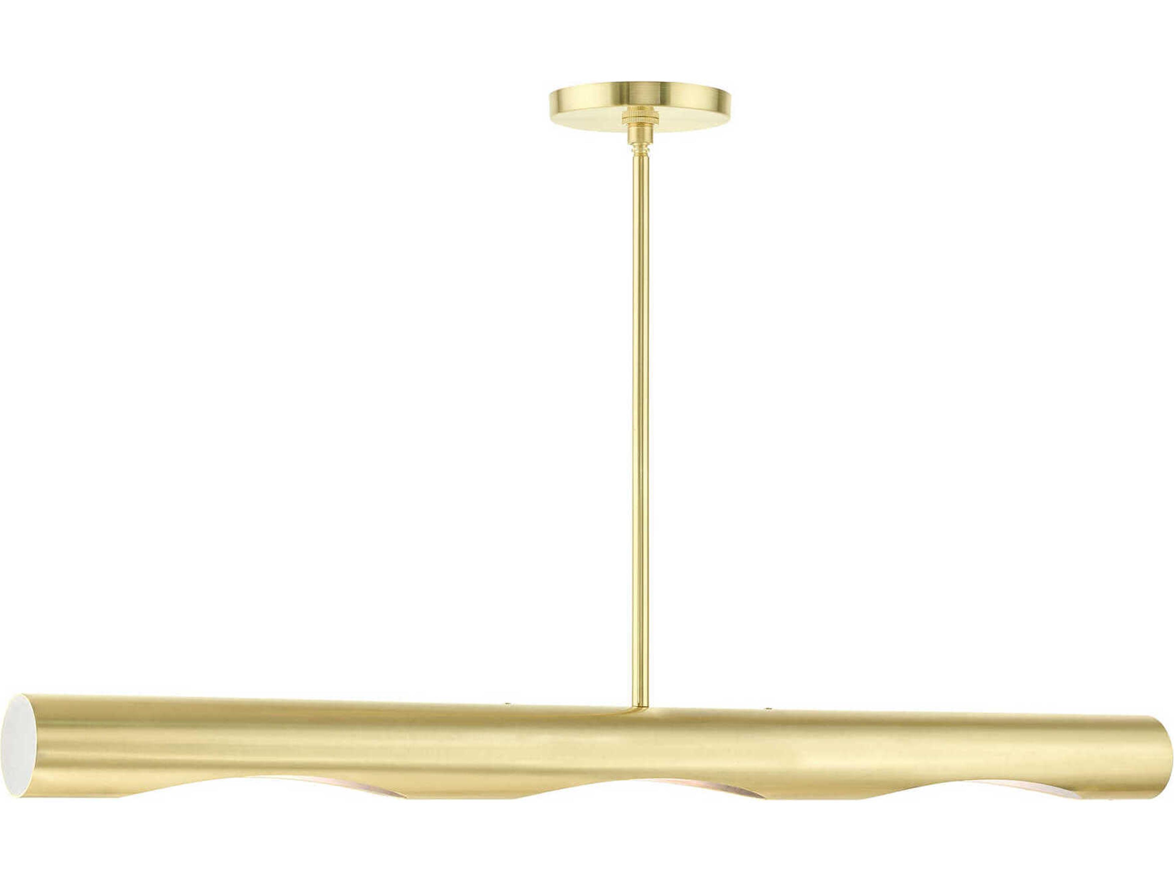 Livex Lighting Novato 3-Light Satin Brass Linear Island Pendant