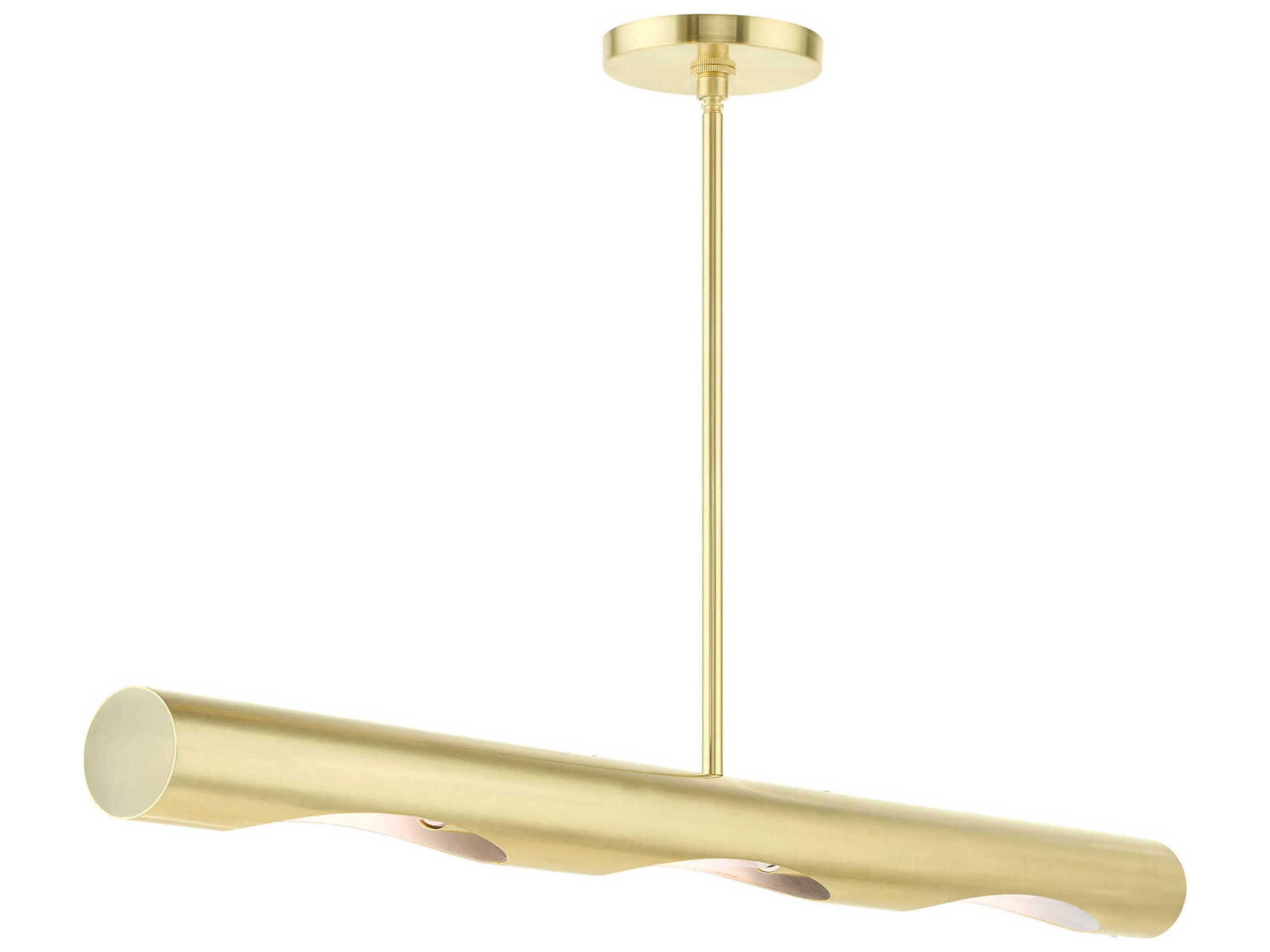 Livex Lighting Novato 3-Light Satin Brass Linear Island Pendant