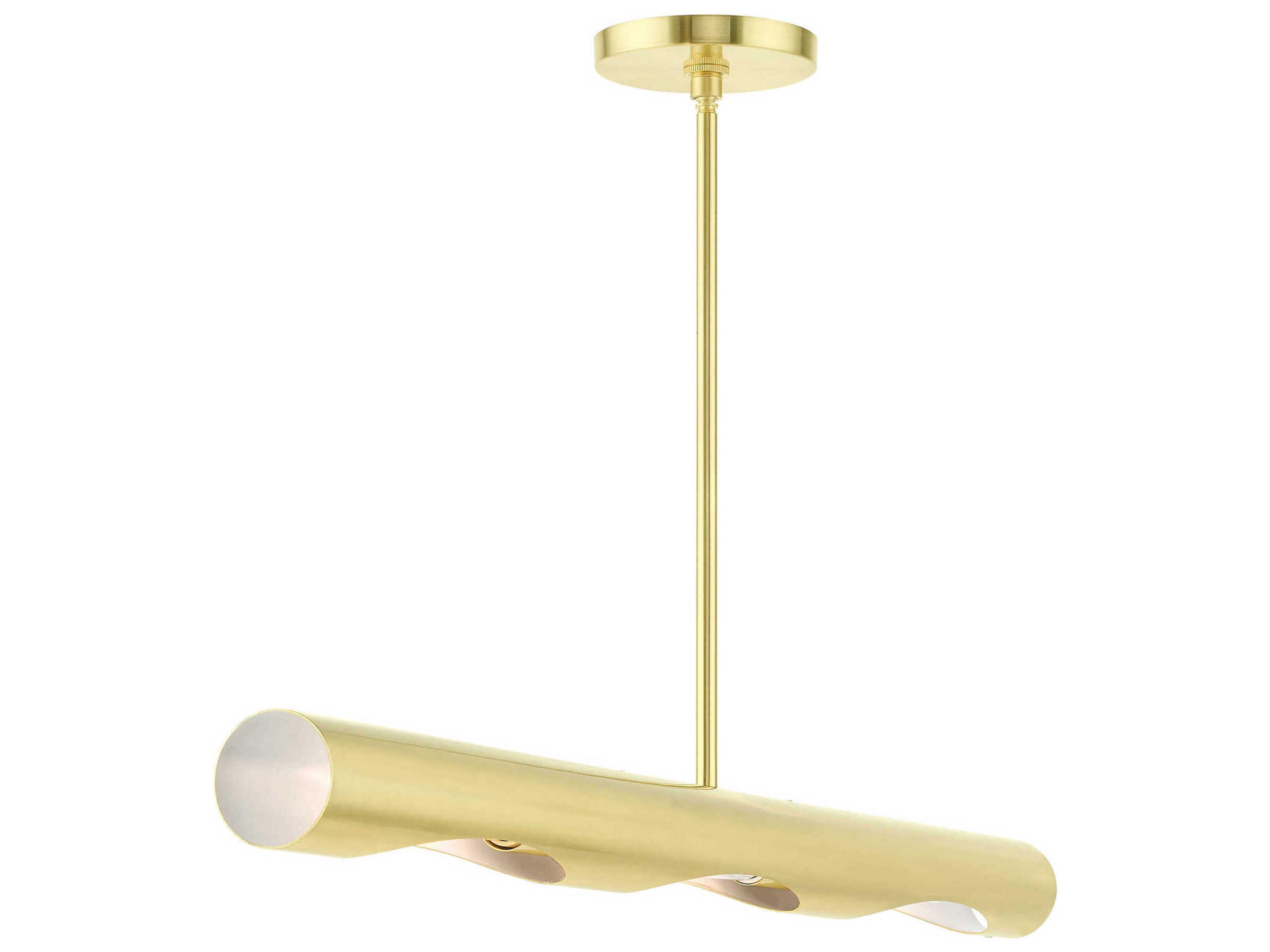 Livex Lighting Novato 3-Light Satin Brass Linear Island Pendant