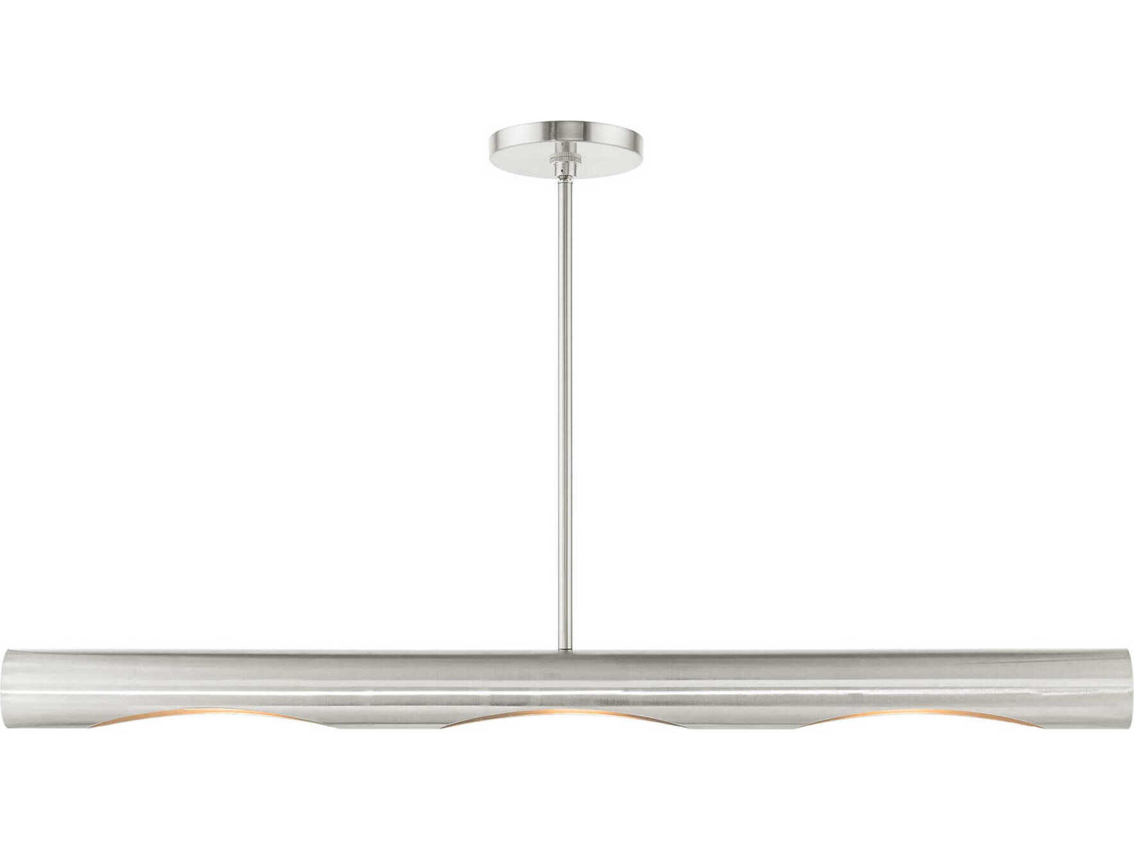 Novato 3-Light Brushed Nickel Linear Island Pendant