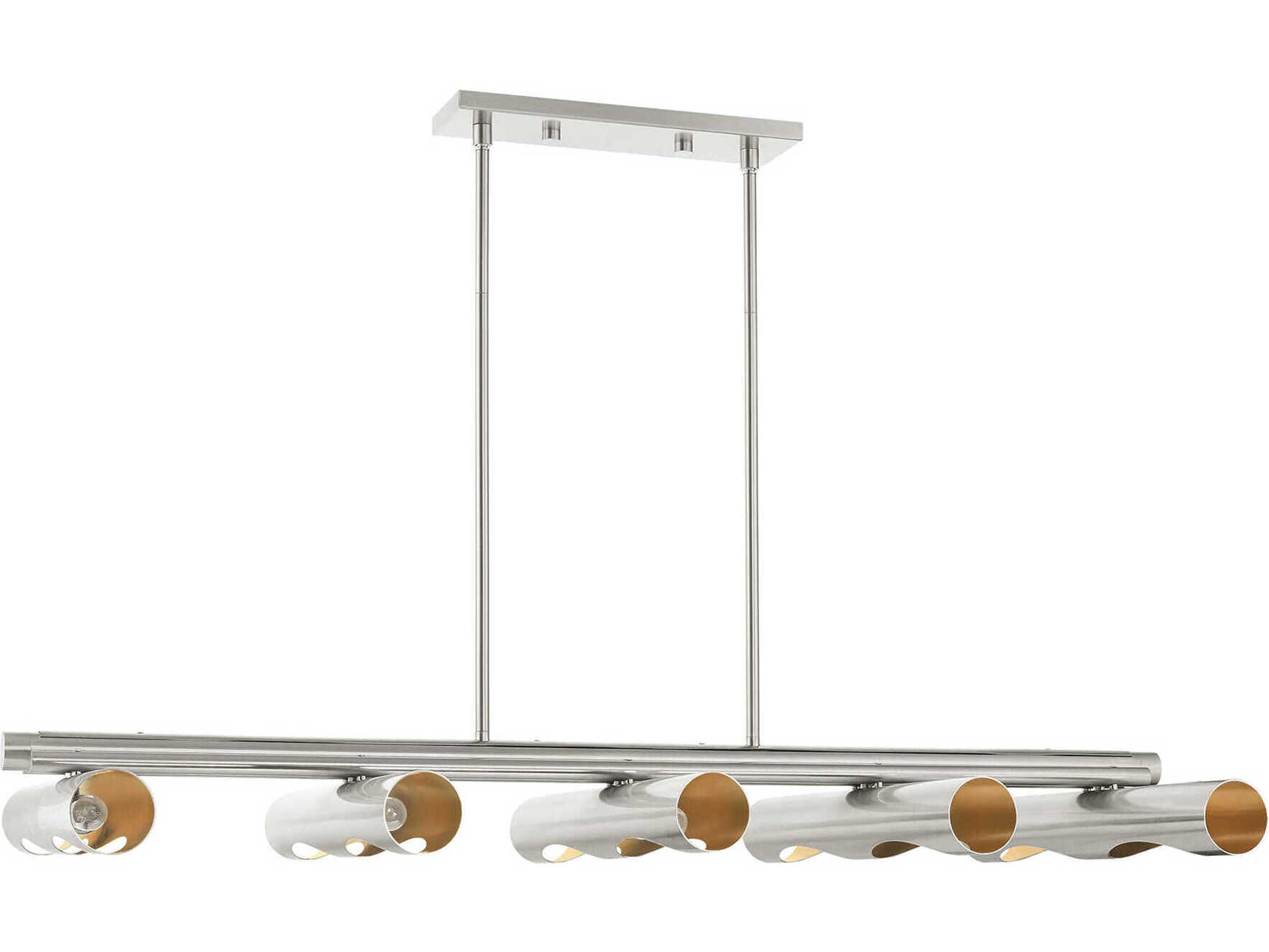 Livex Lighting Novato 10-Light Brushed Nickel Island Pendant