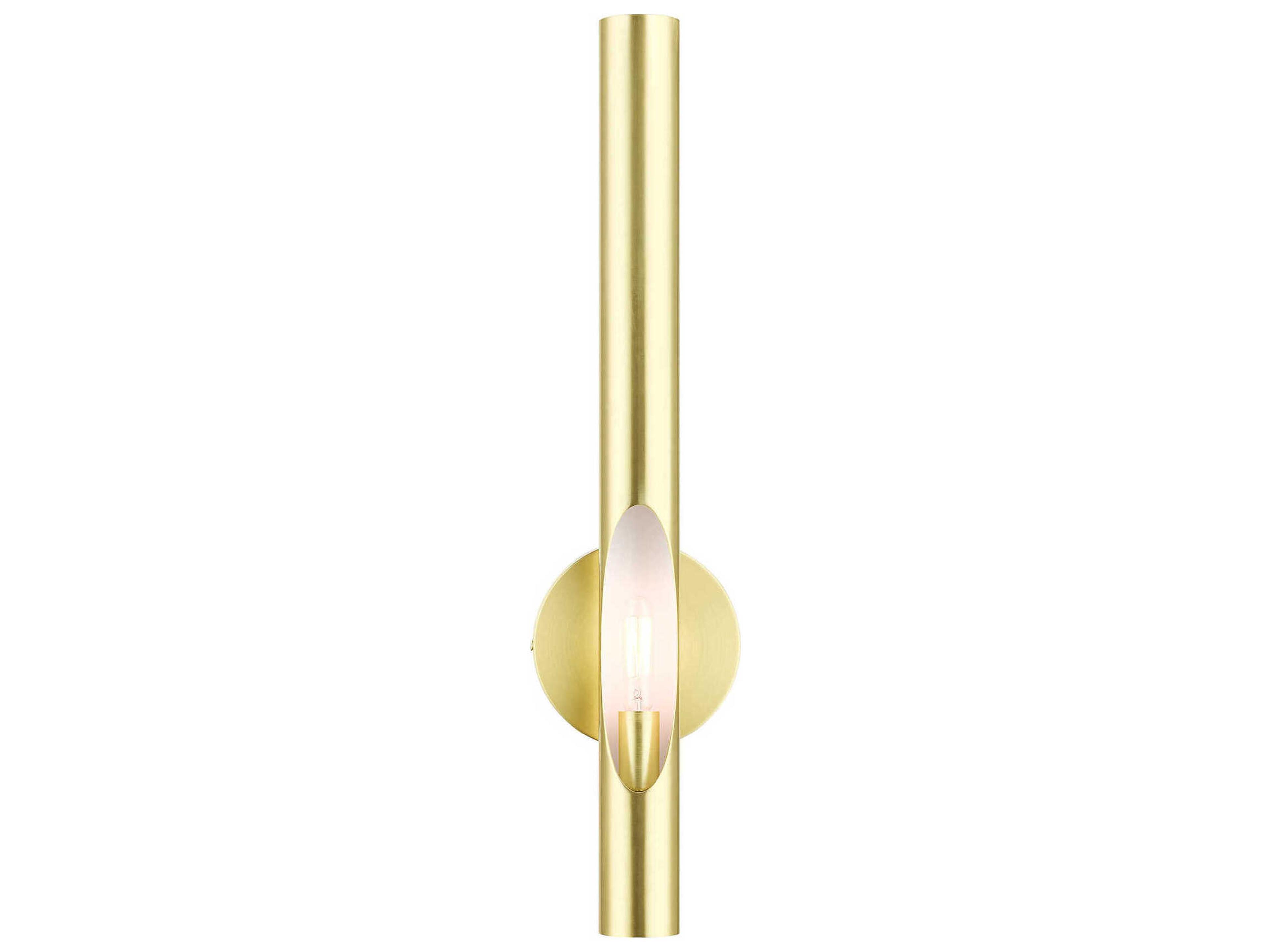 Acra 1-Light Satin Brass Gold Wall Sconce
