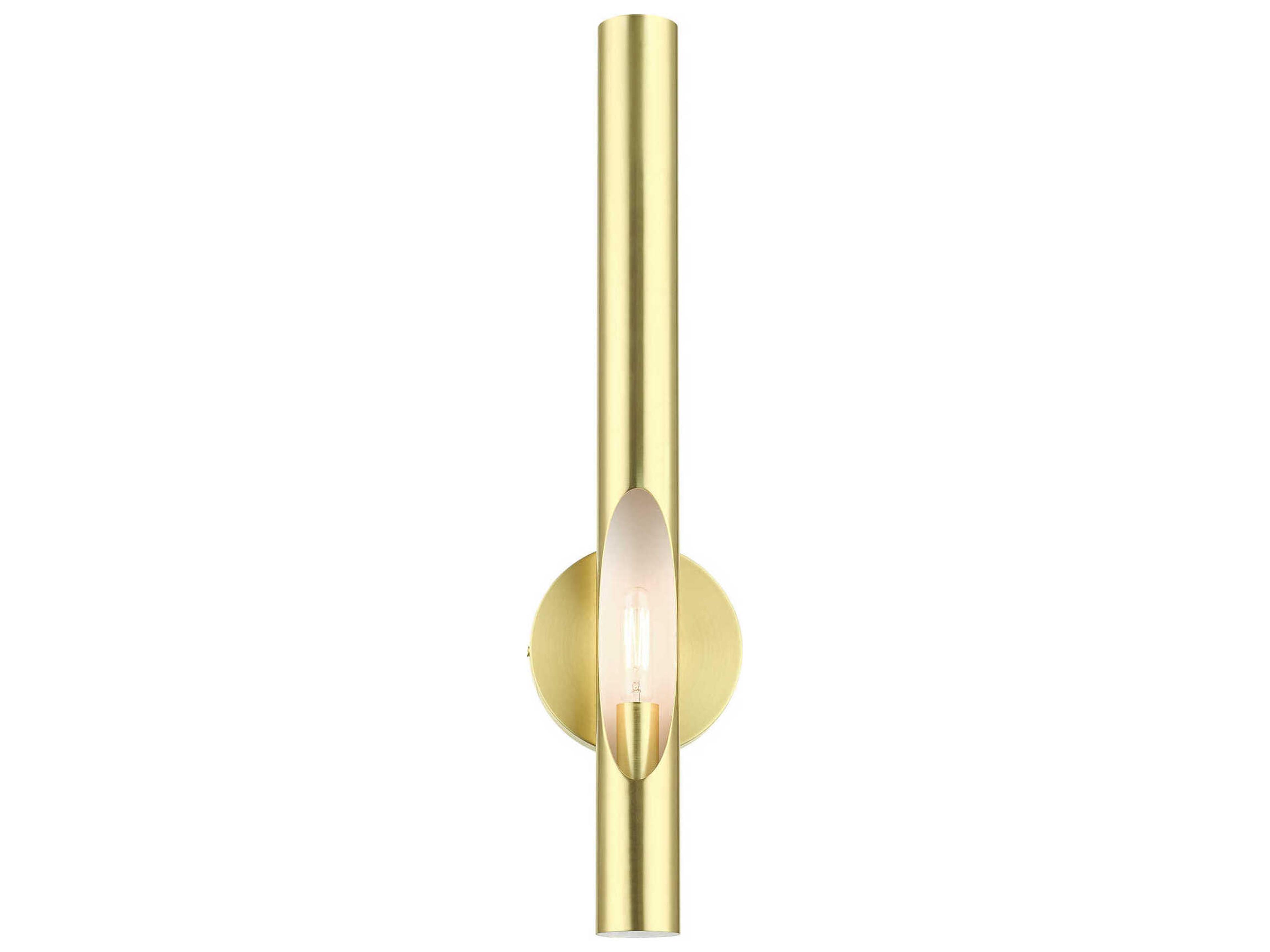 Livex Lighting Acra 1-Light Satin Brass Gold Wall Sconce