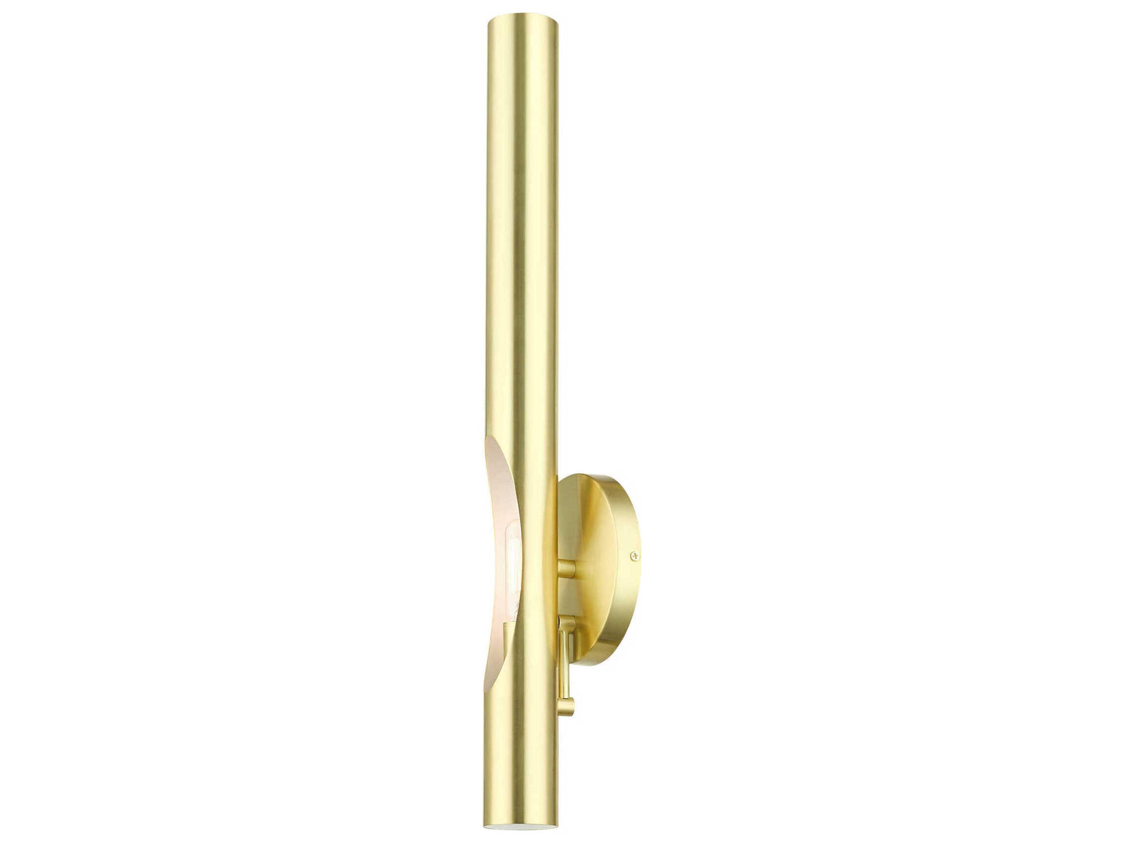 Livex Lighting Acra 1-Light Satin Brass Gold Wall Sconce