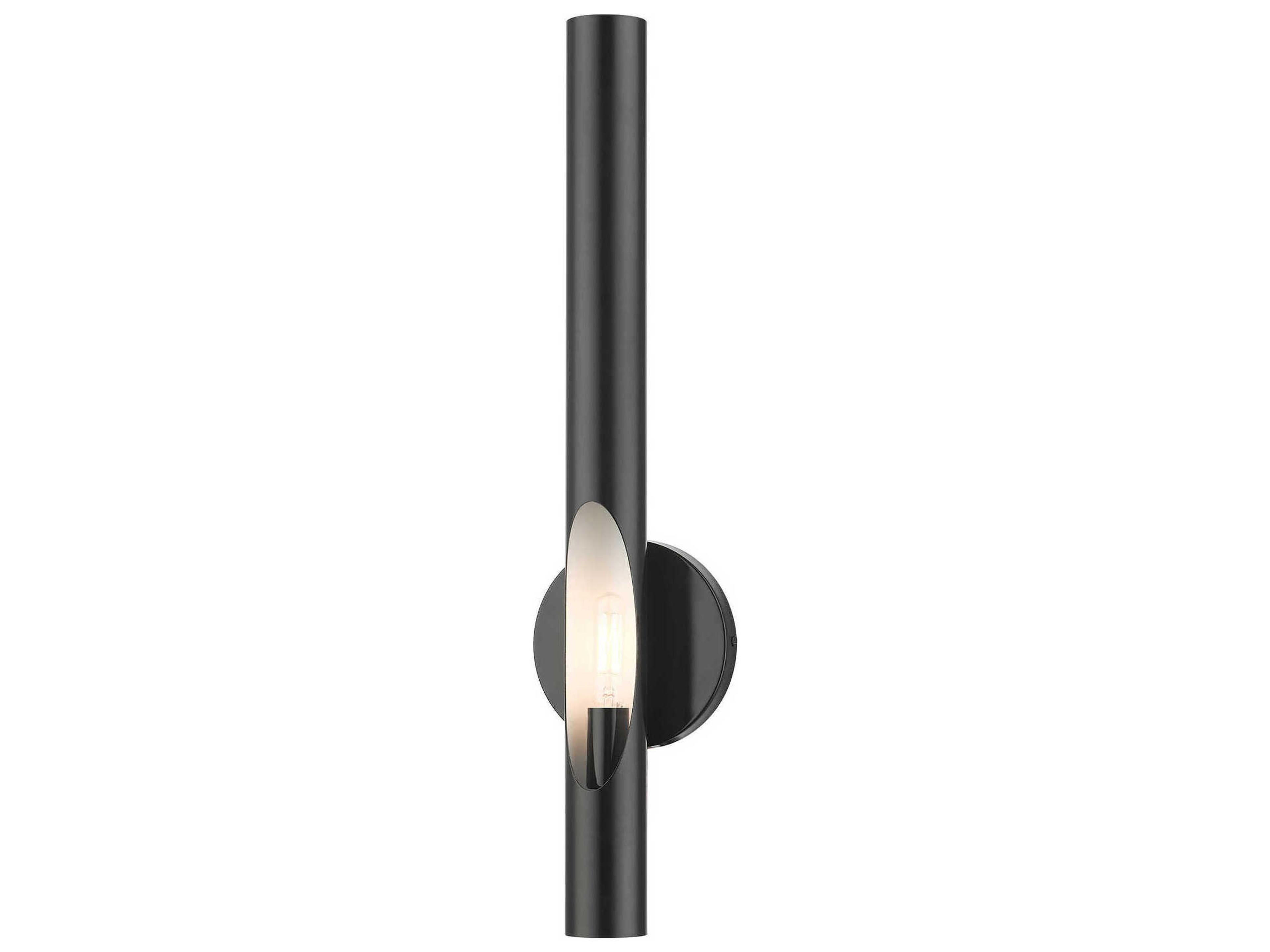 Livex Lighting Acra 1-Light Shiny Black Wall Sconce