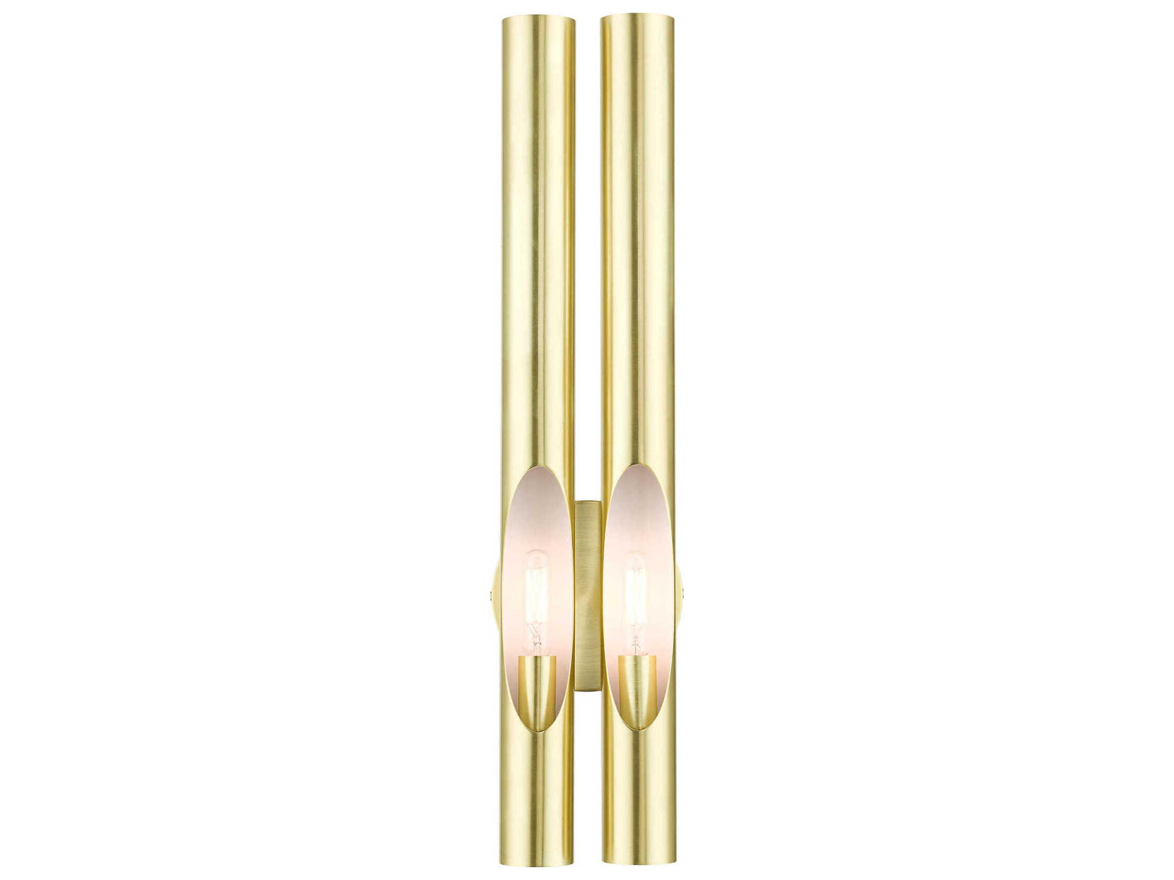 Acra 2-Light Satin Brass Wall Sconce