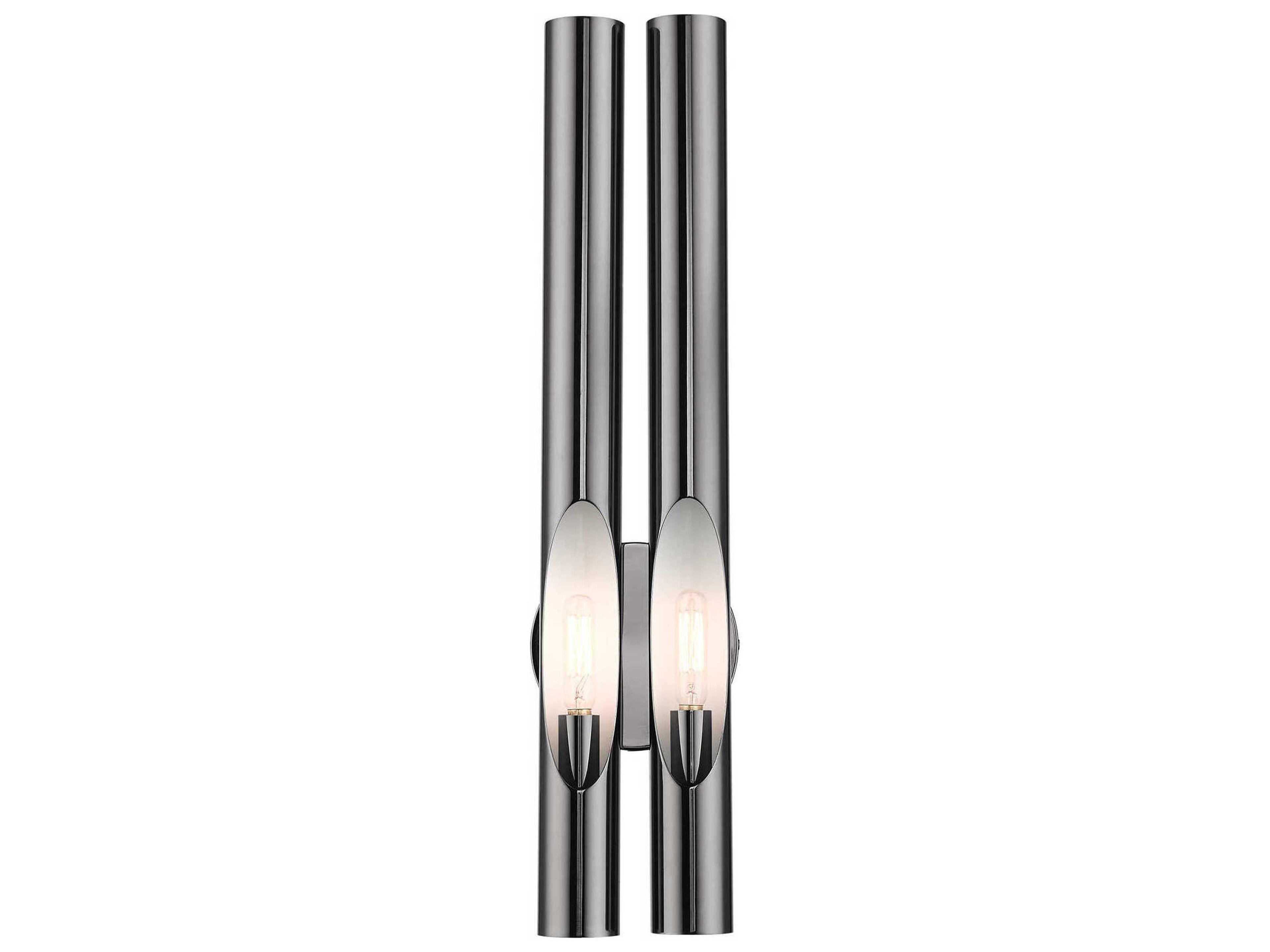 Acra 2-Light Black Chrome Wall Sconce