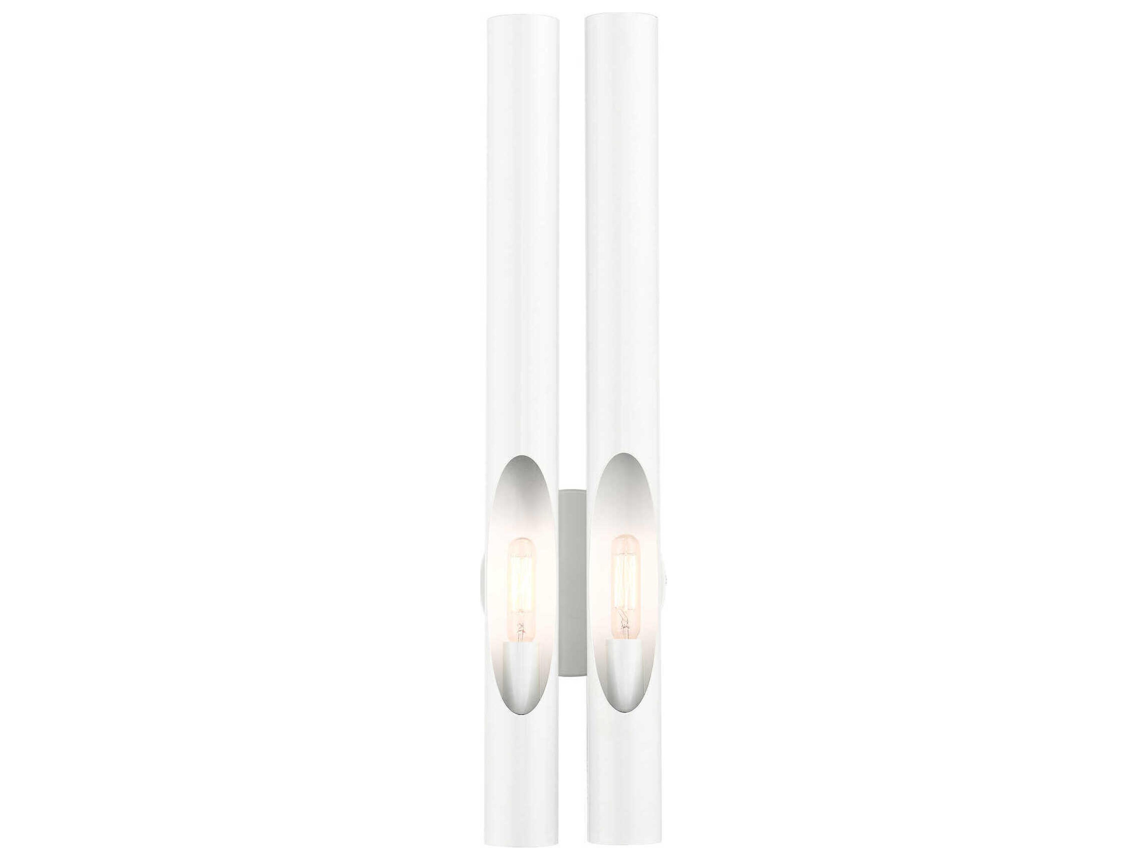 Acra 2-Light Shiny White Wall Sconce