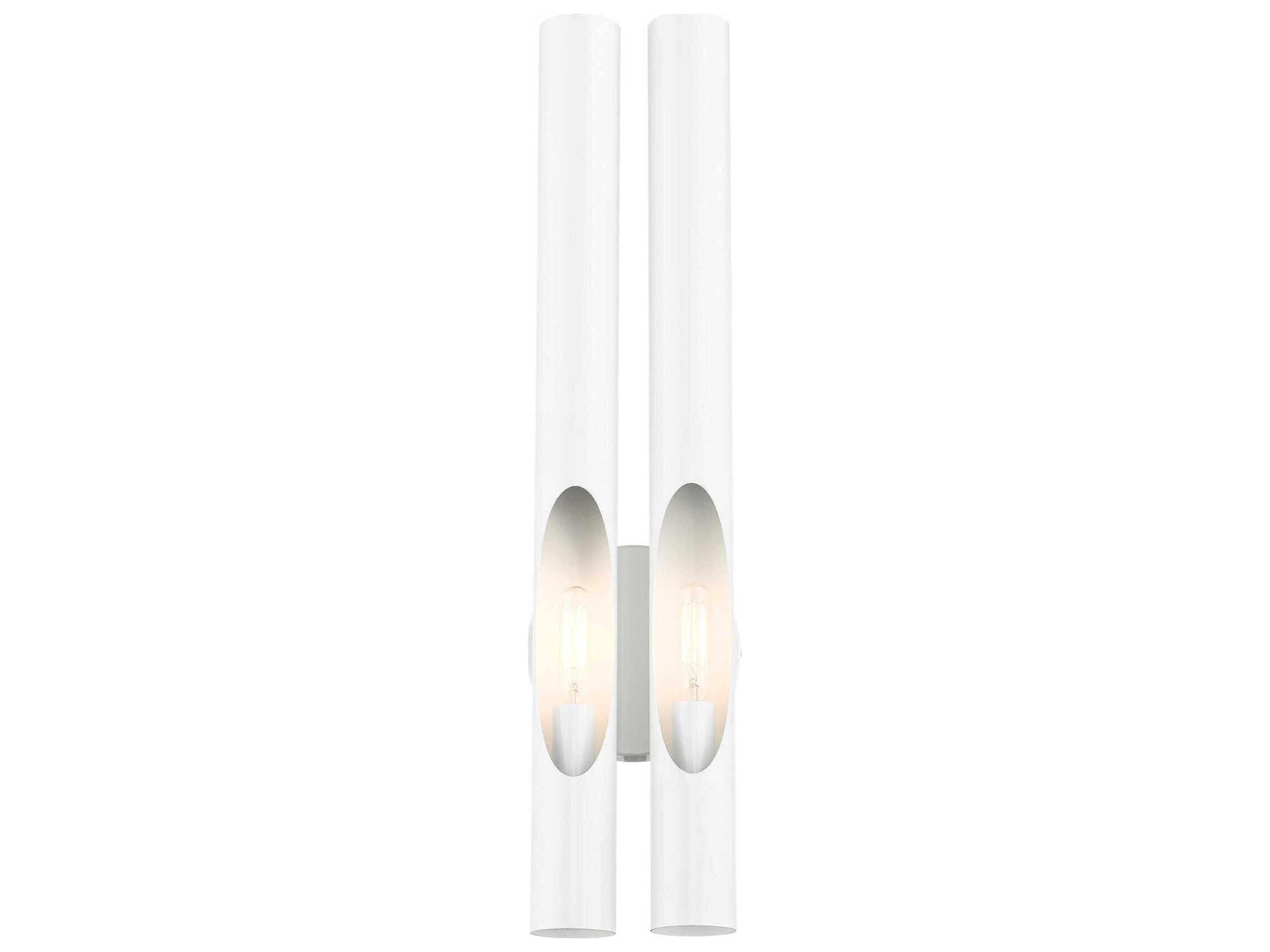 Livex Lighting Acra 2-Light Shiny White Wall Sconce