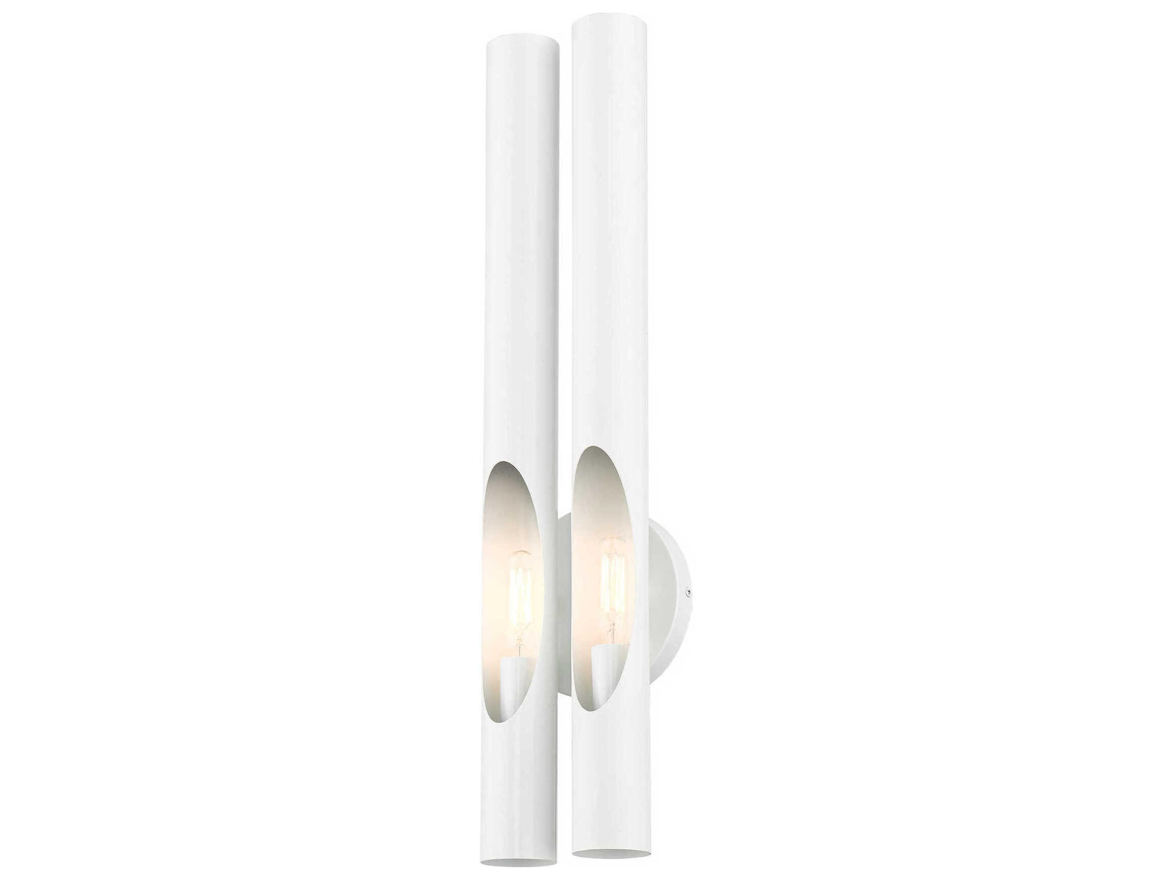 Livex Lighting Acra 2-Light Shiny White Wall Sconce