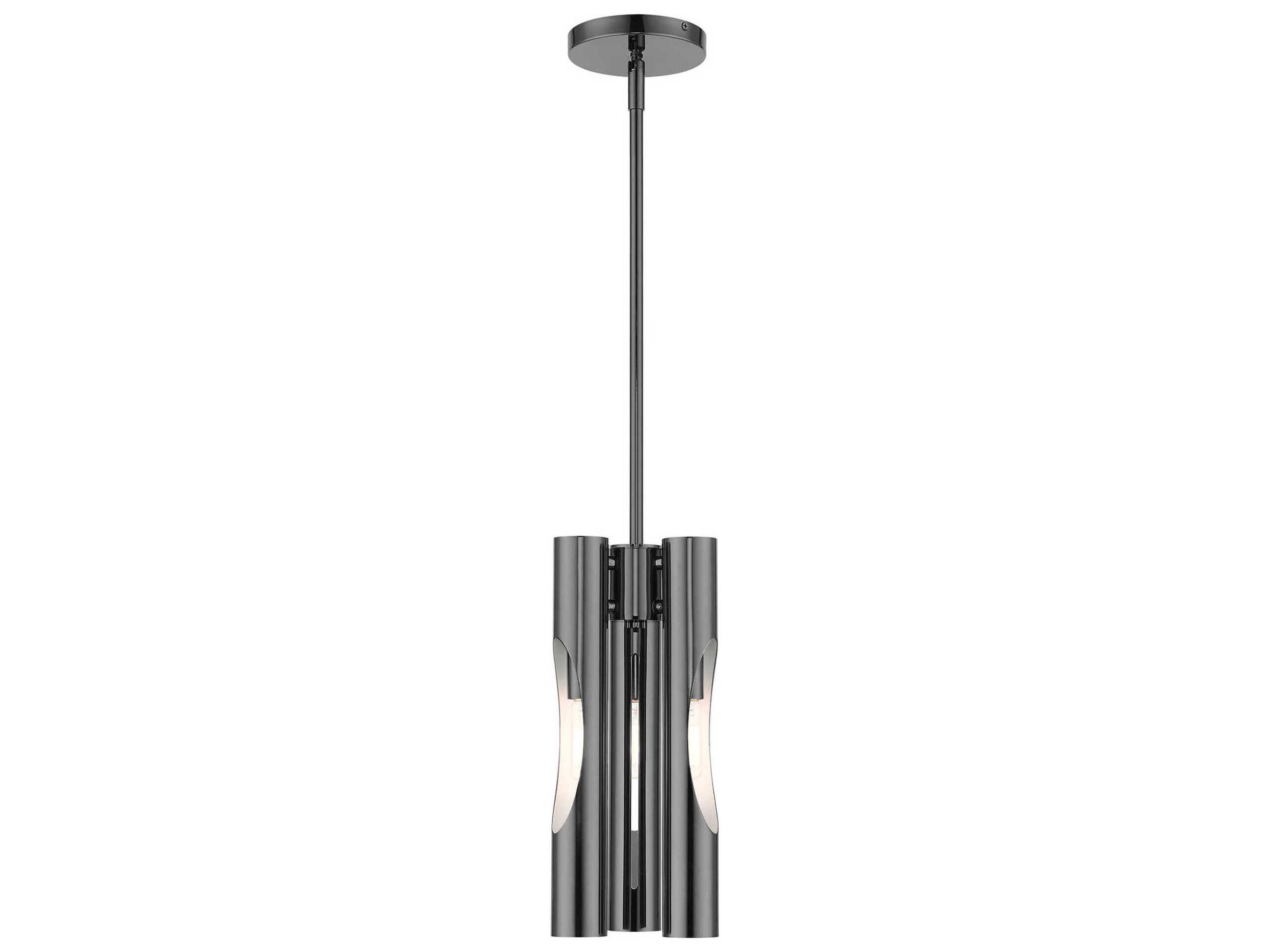 Acra 3-Light Black Chrome Cylinder Mini Pendant