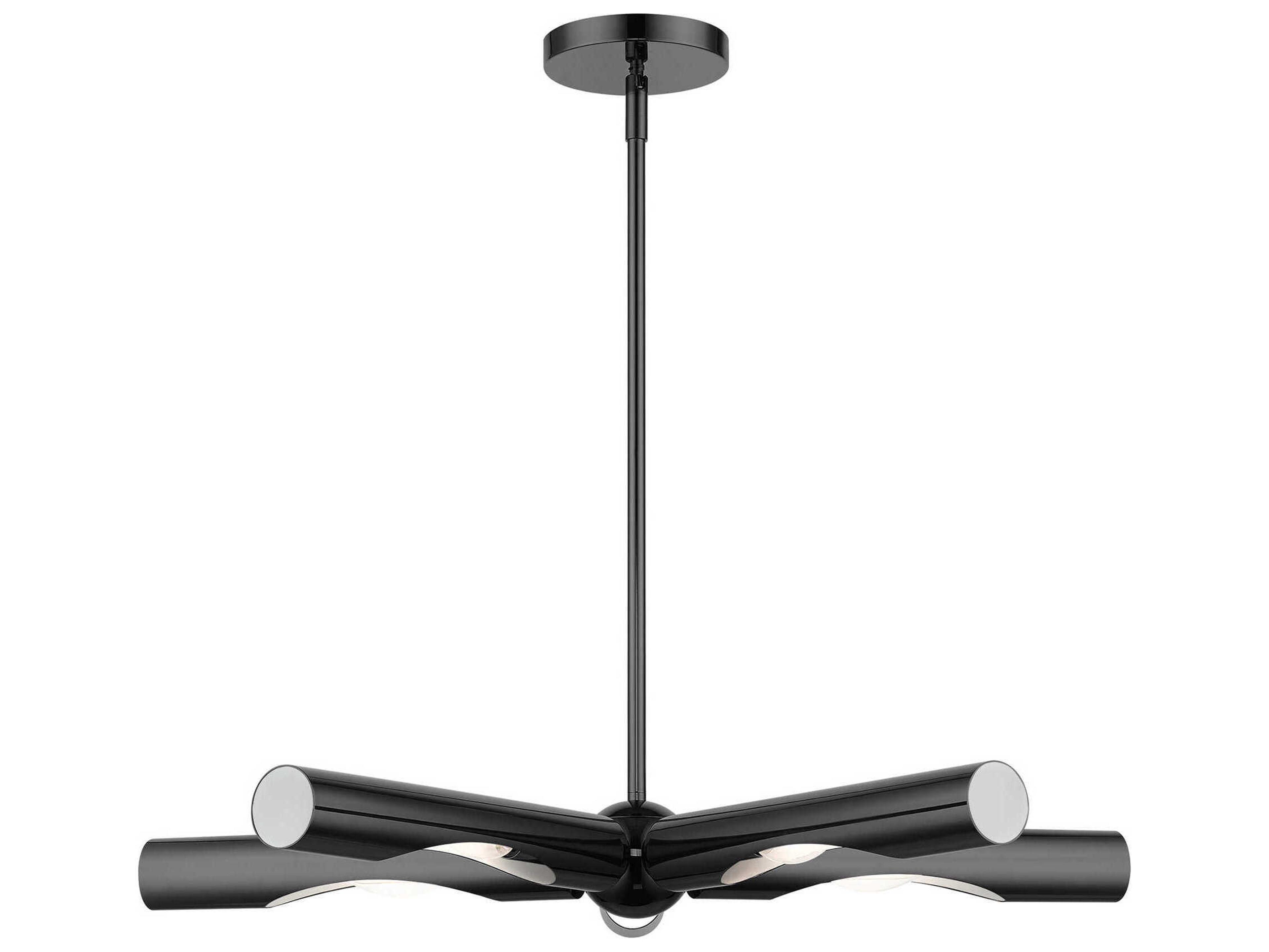 Acra 5-Light Black Chrome Chandelier