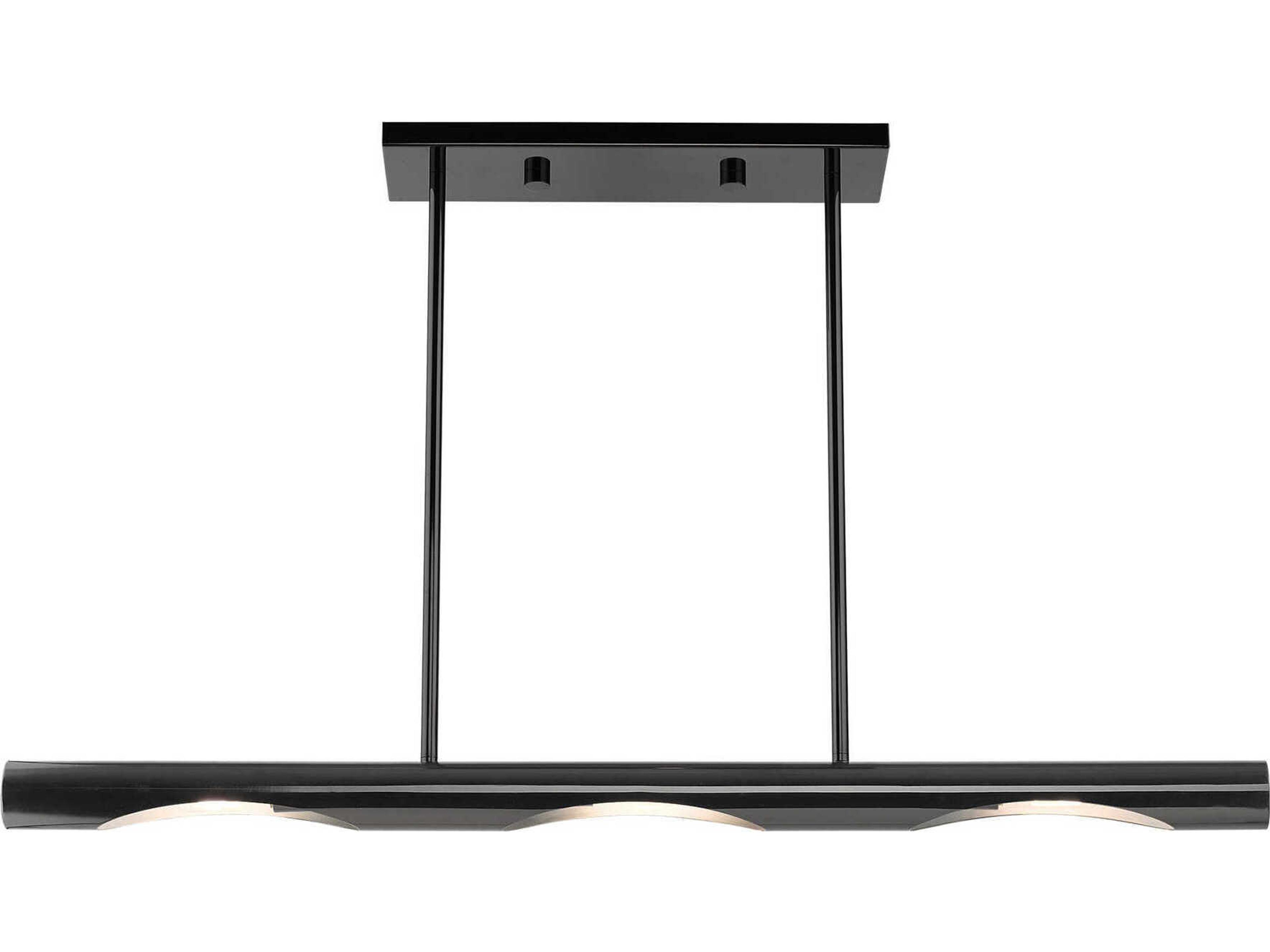 Livex Lighting Acra 3-Light Black Chrome Linear Island Pendant