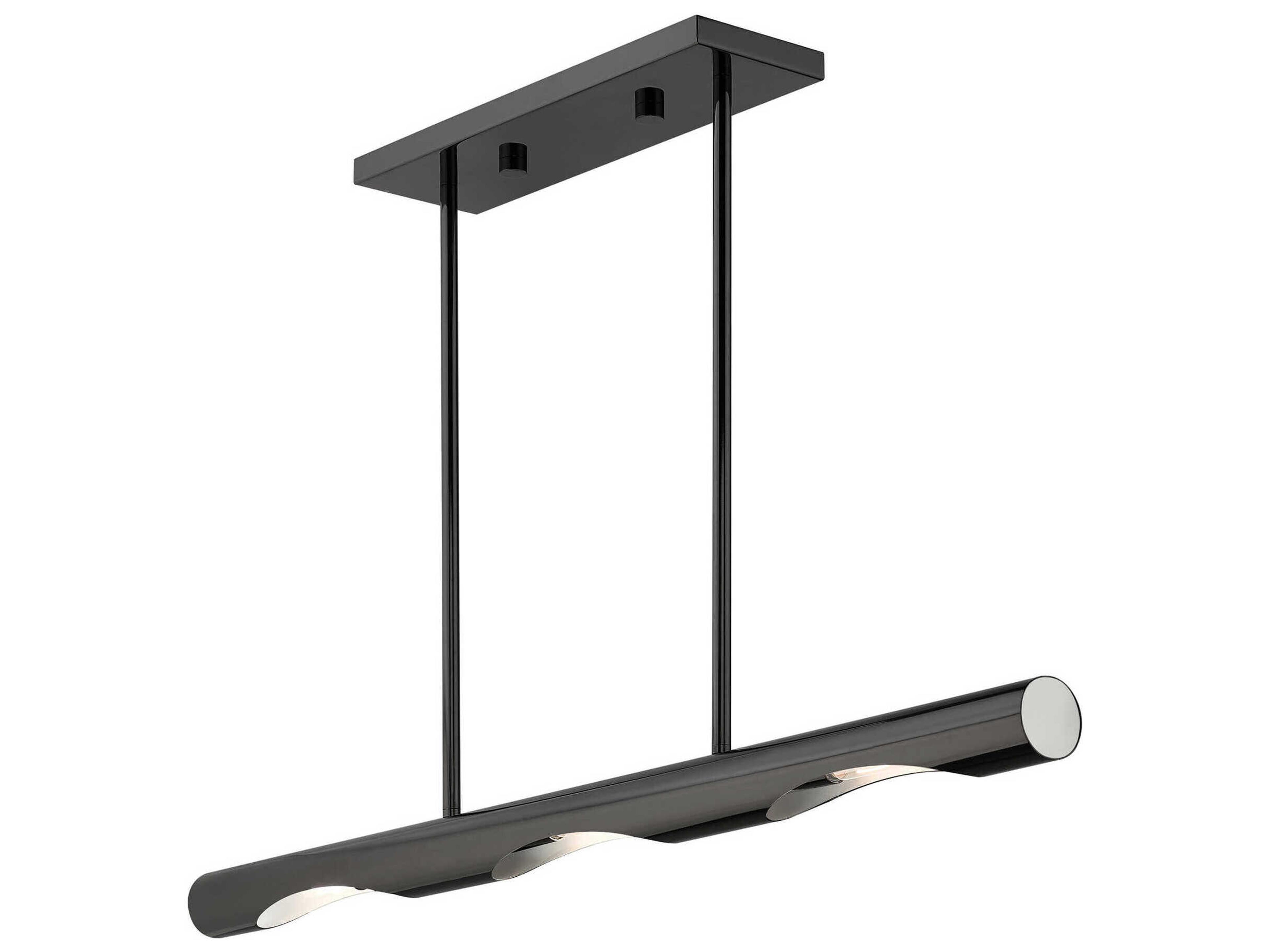 Livex Lighting Acra 3-Light Black Chrome Linear Island Pendant