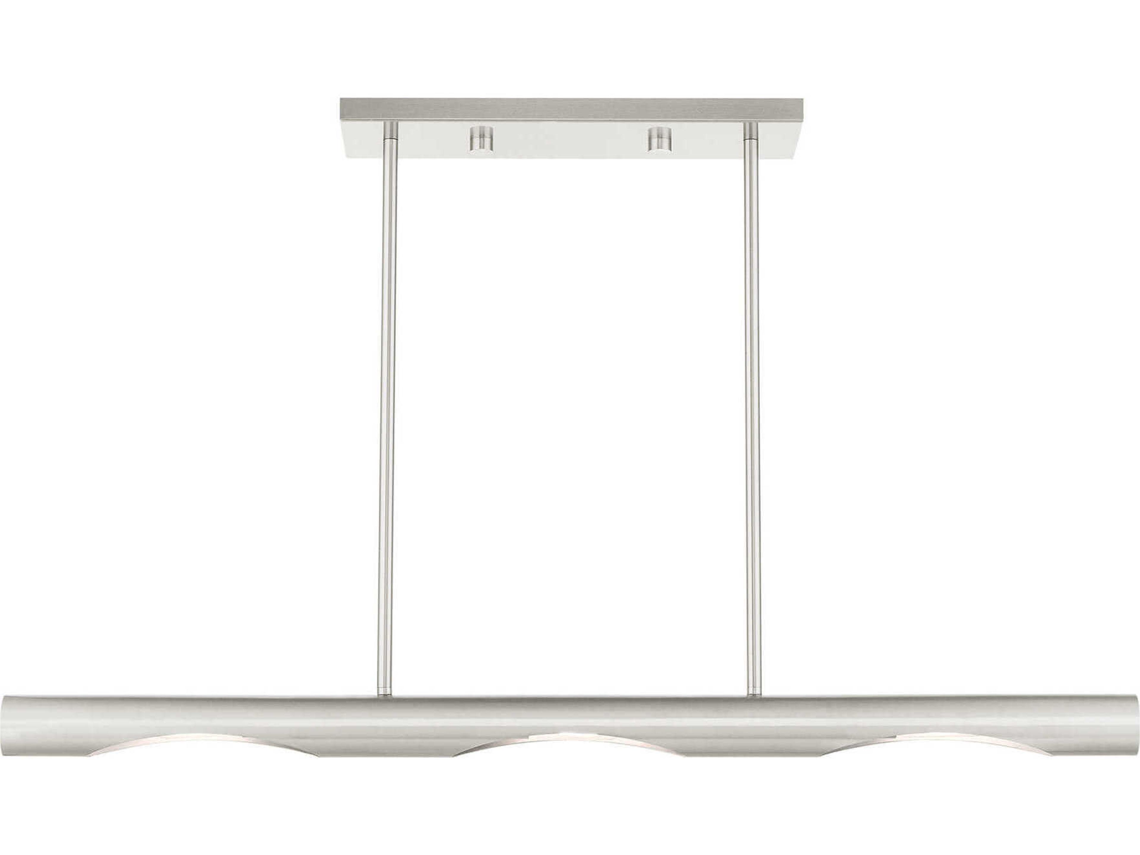 Acra 3-Light Brushed Nickel Linear Island Pendant
