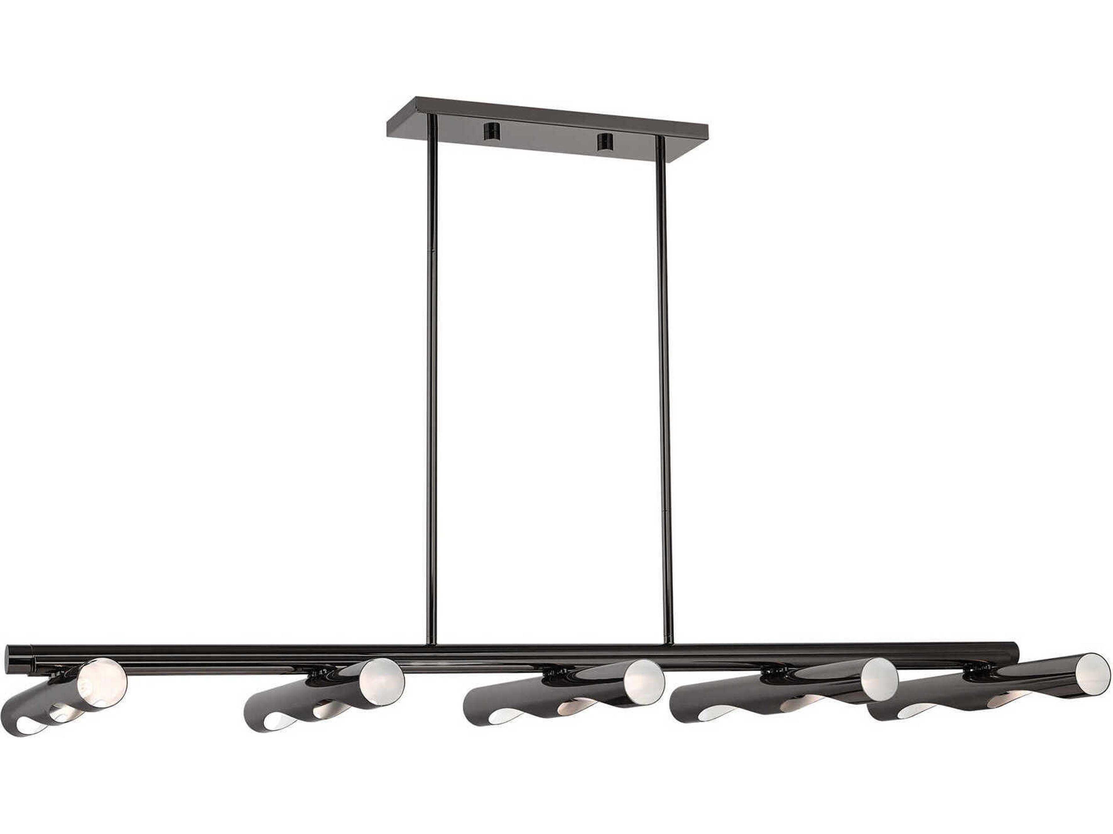 Acra 10-Light Black Chrome Island Pendant