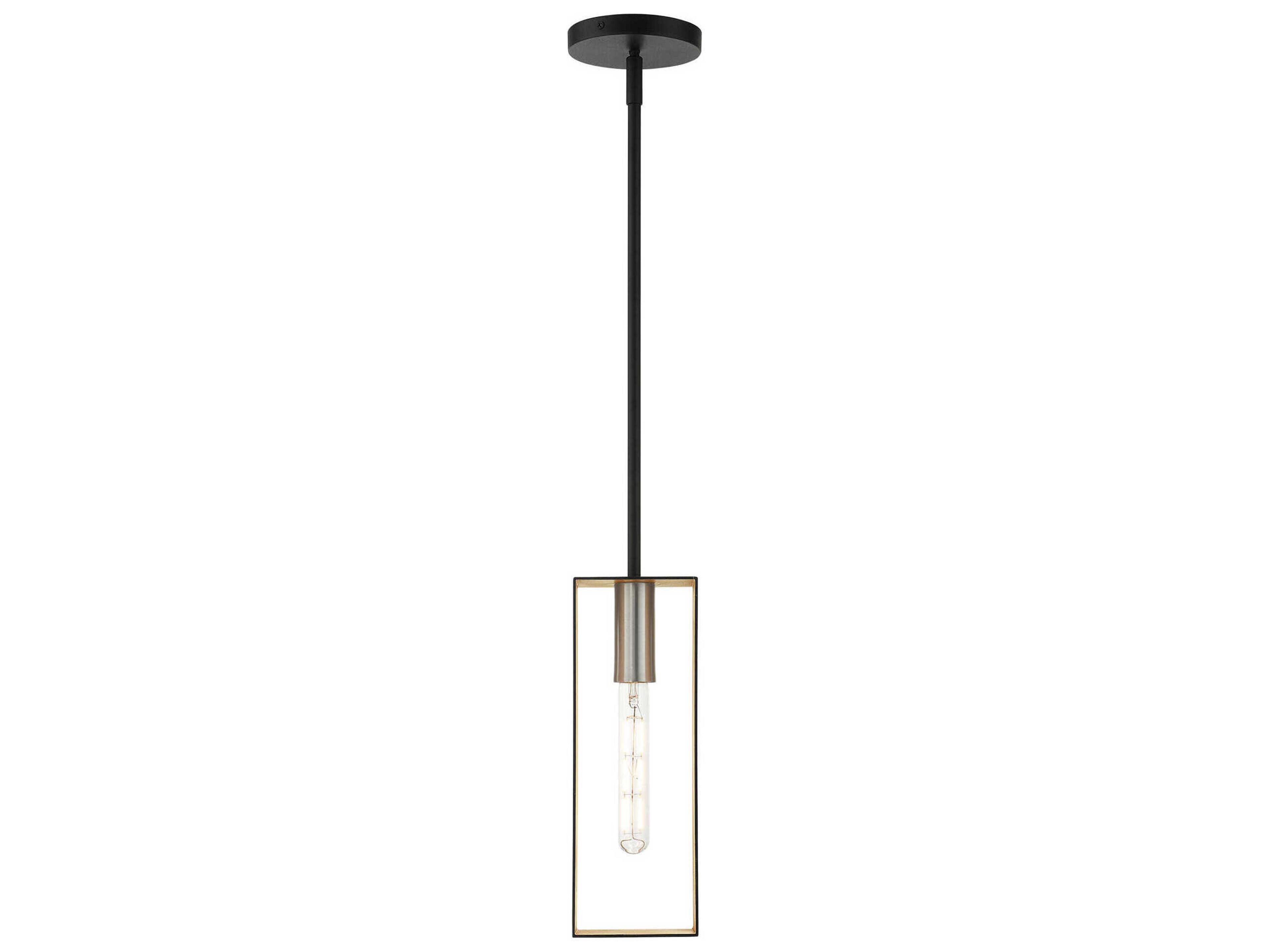 Livex Lighting Soma 1-Light Textured Black Brushed Nickel Mini Pendant