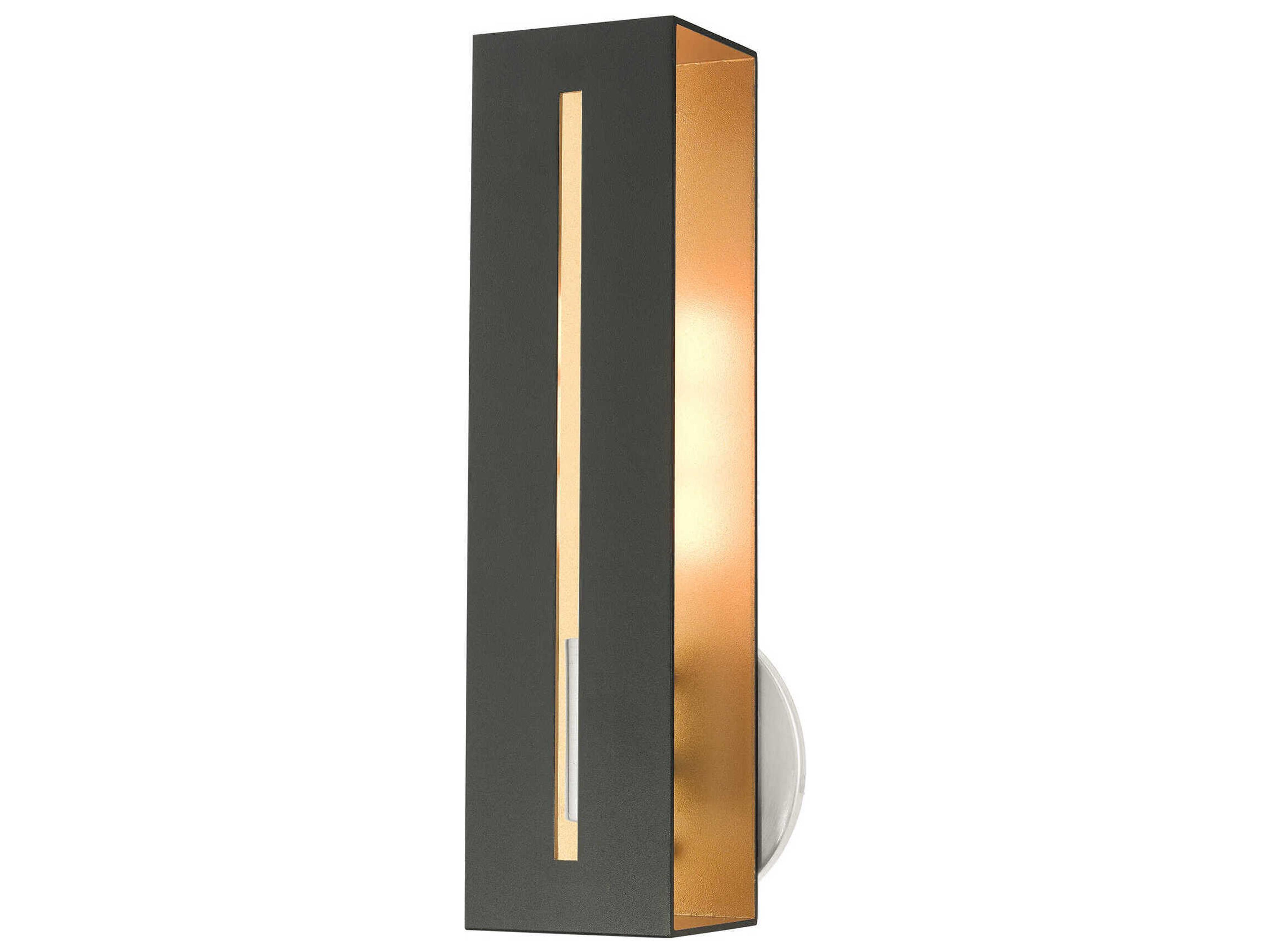 Soma 1-Light Textured Black Brushed Nickel Wall Sconce