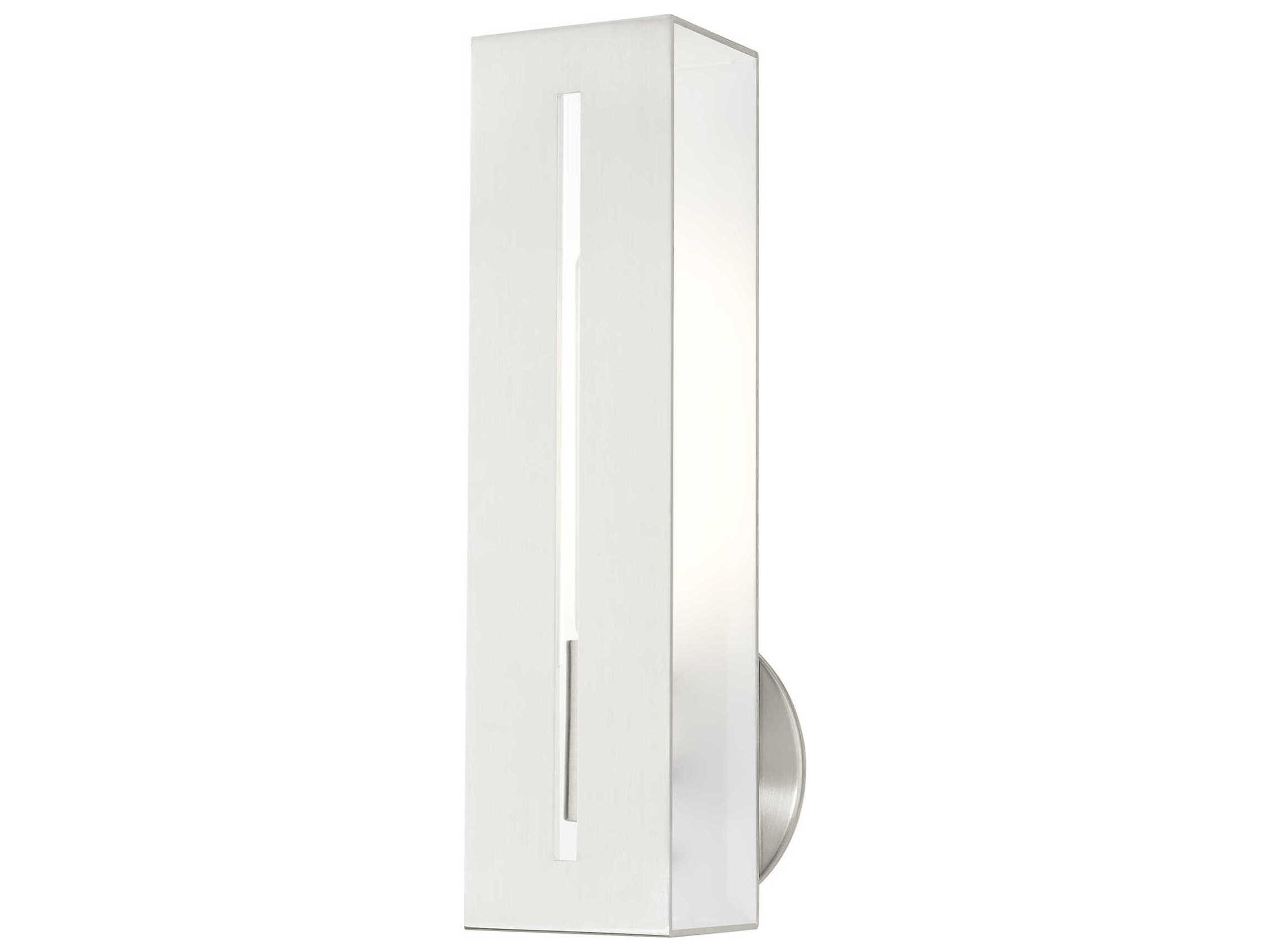 Soma 1-Light Brushed Nickel White Wall Sconce