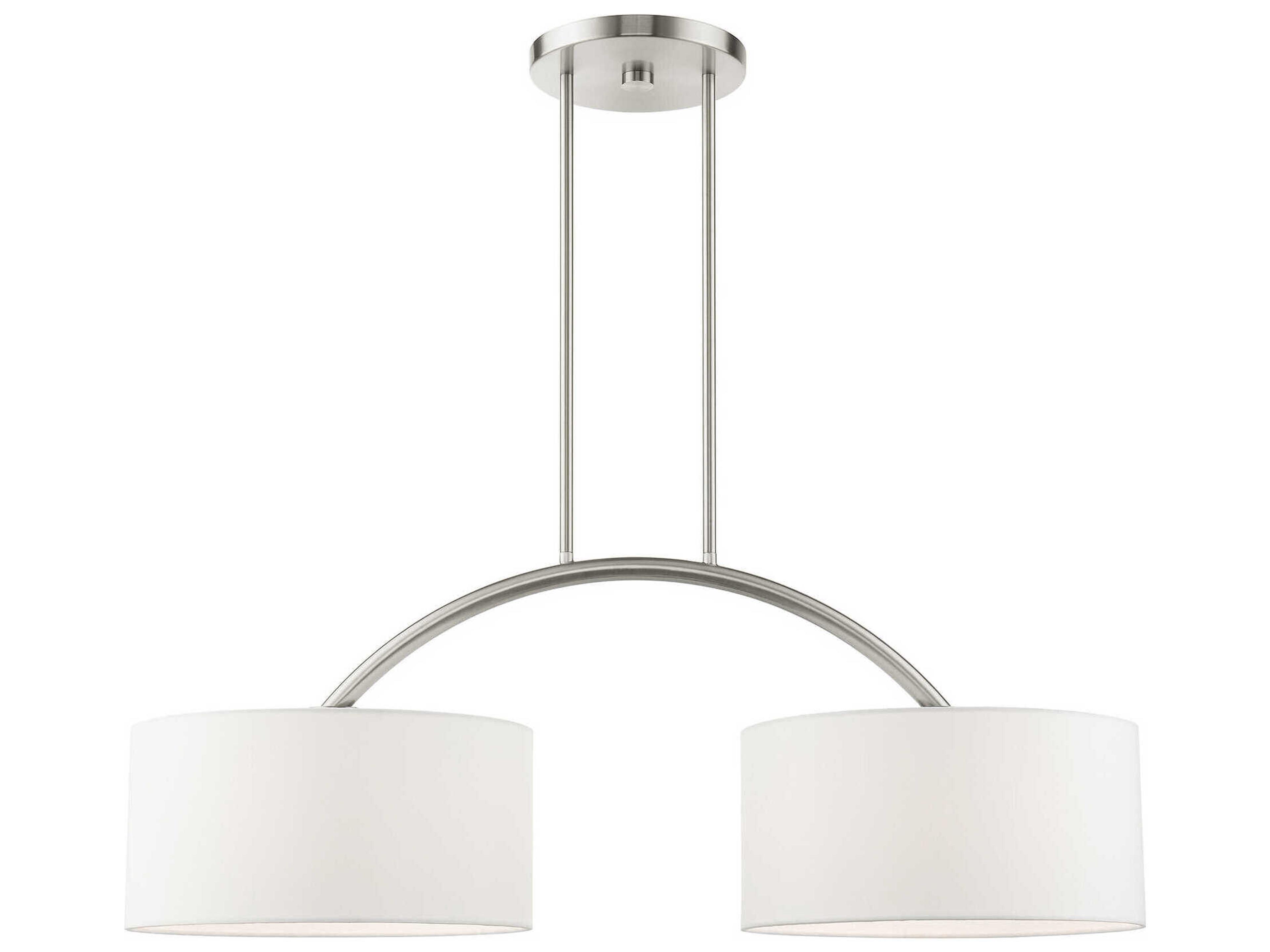 Meridian 2-Light Brushed Nickel Drum Island Pendant