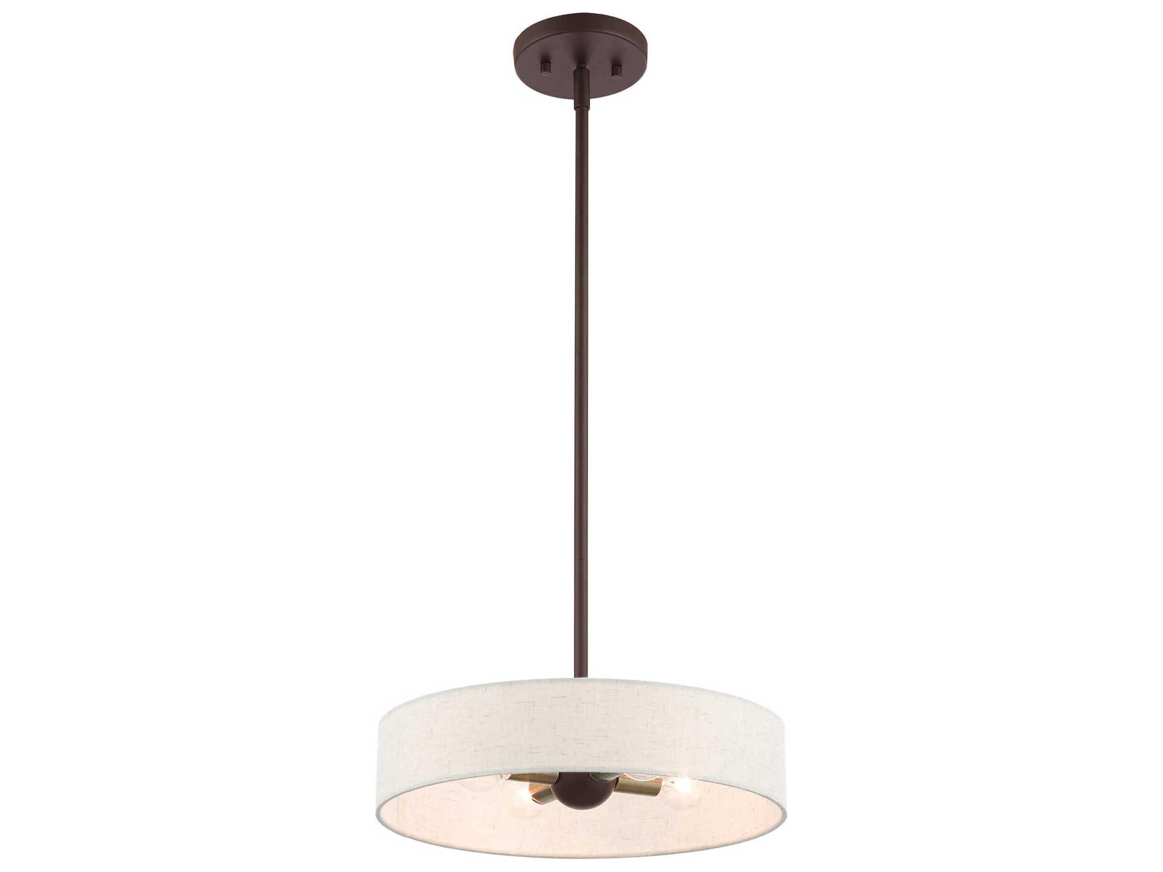Livex Lighting Venlo 4-Light Bronze Antique Brass Drum Pendant