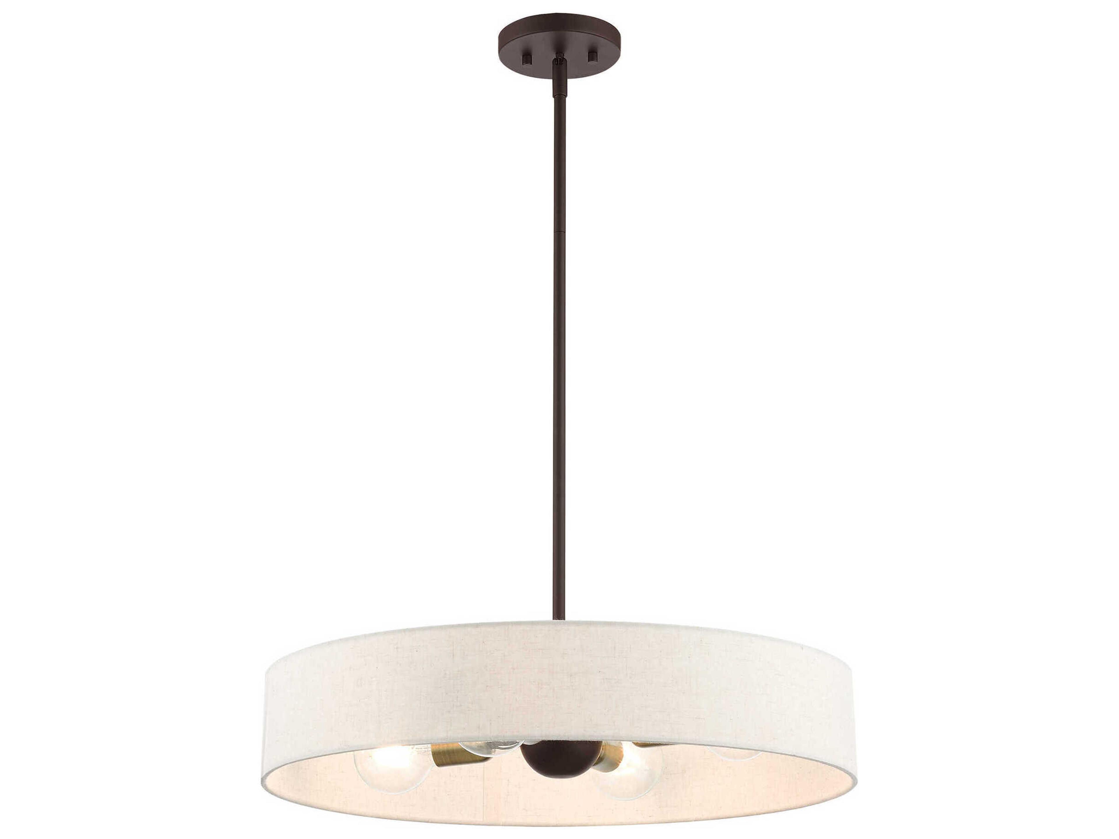 Livex Lighting Venlo 4-Light Bronze Antique Brass Drum Pendant