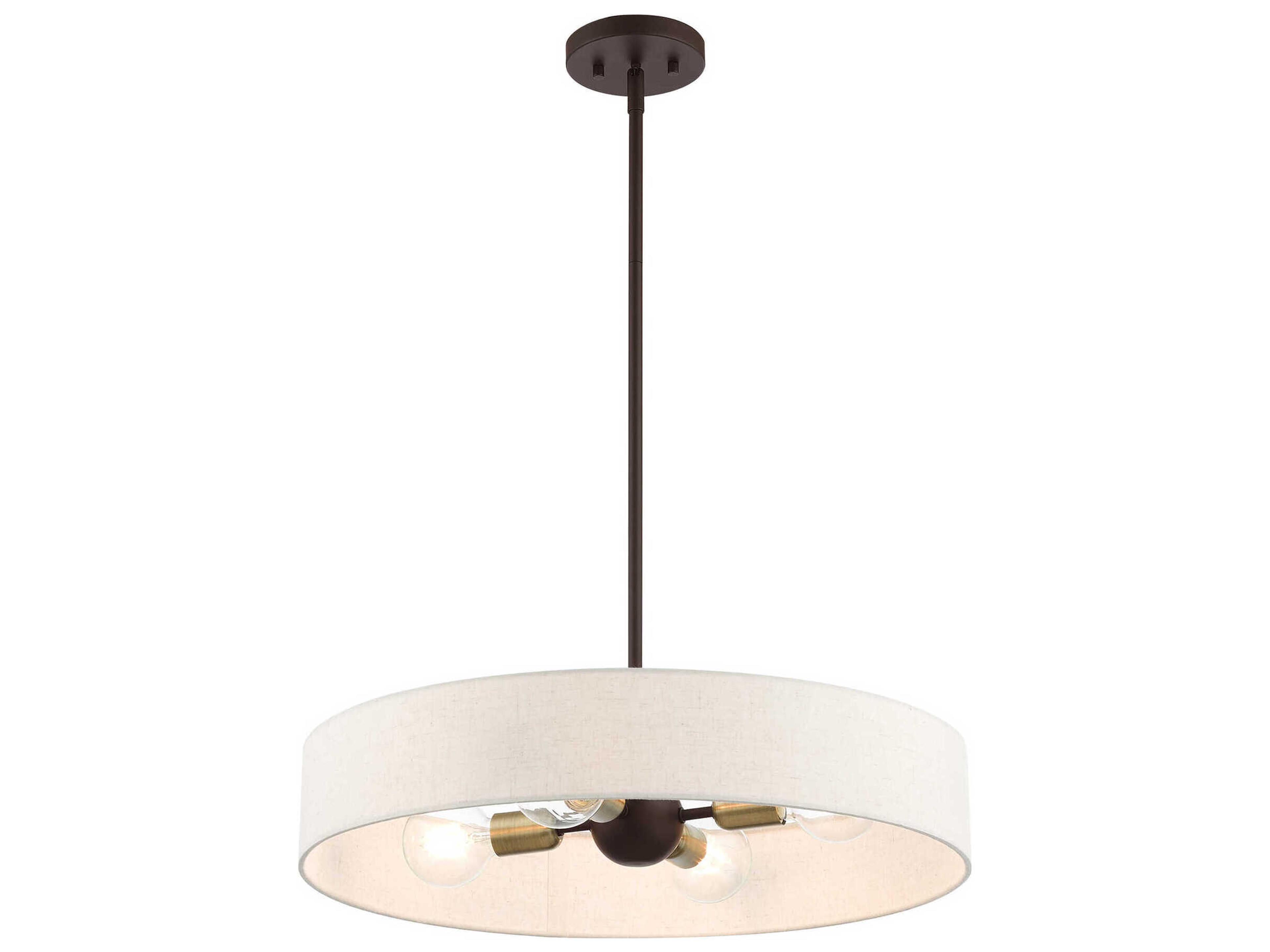 Livex Lighting Venlo 4-Light Bronze Antique Brass Drum Pendant
